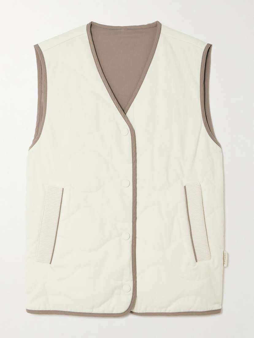 Varley Lori Reversible Quilted Flannel And Twill Vest