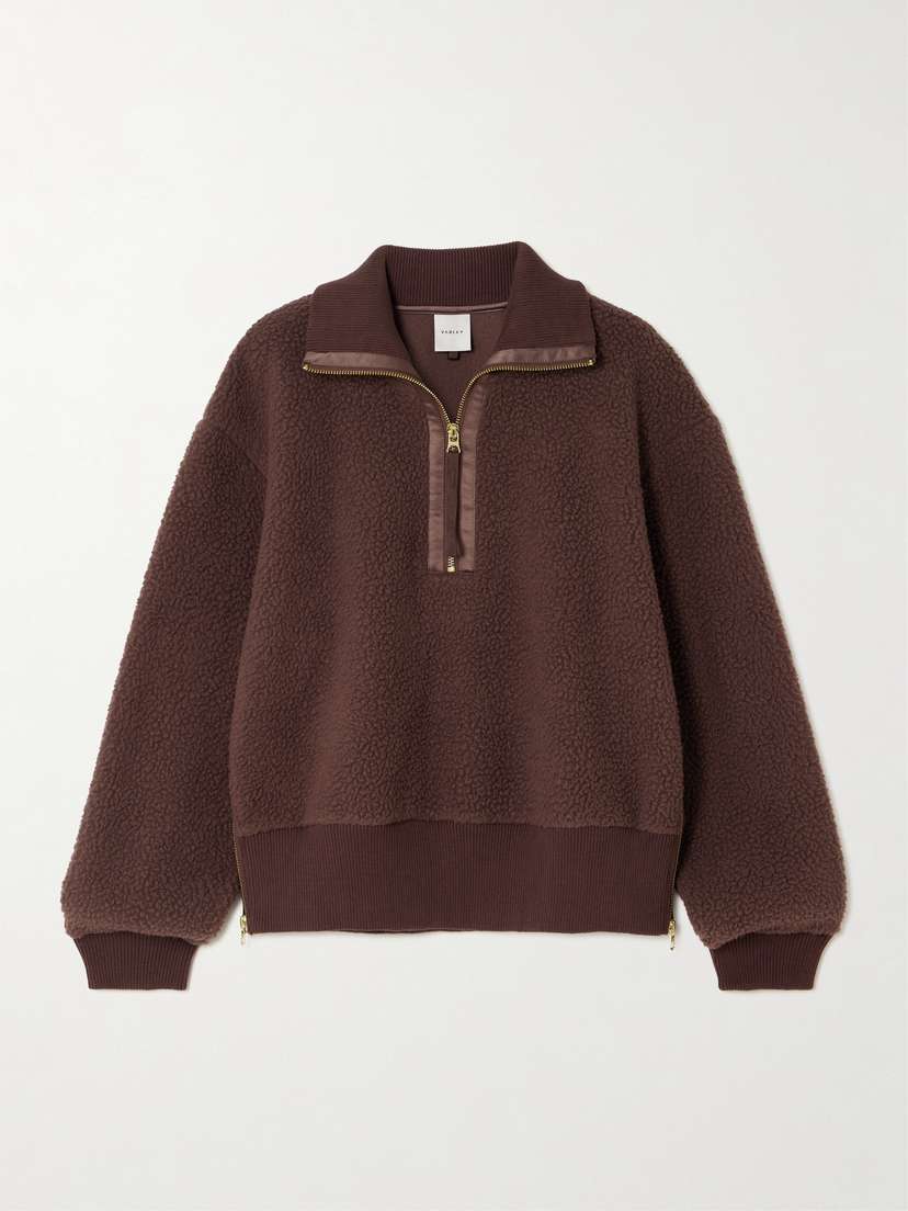 Varley Roselle Recycled Fleece Half-zip Sweater