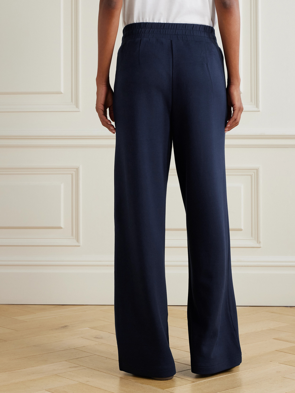 Varley The Extra Wide Leg Pleated Doublesoft® Wide-leg Pants In Blue