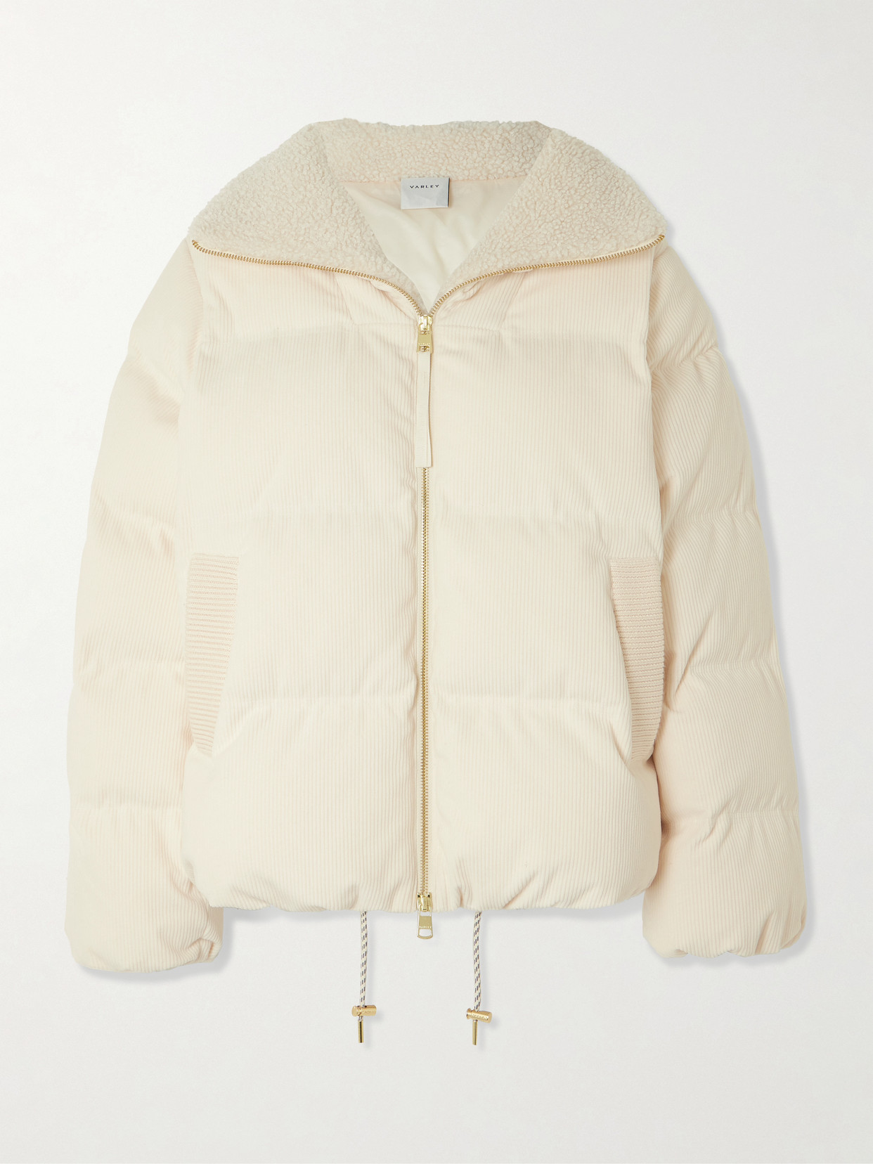 Varley Brackley Fleece-trimmed Corduroy Jacket In Neutral