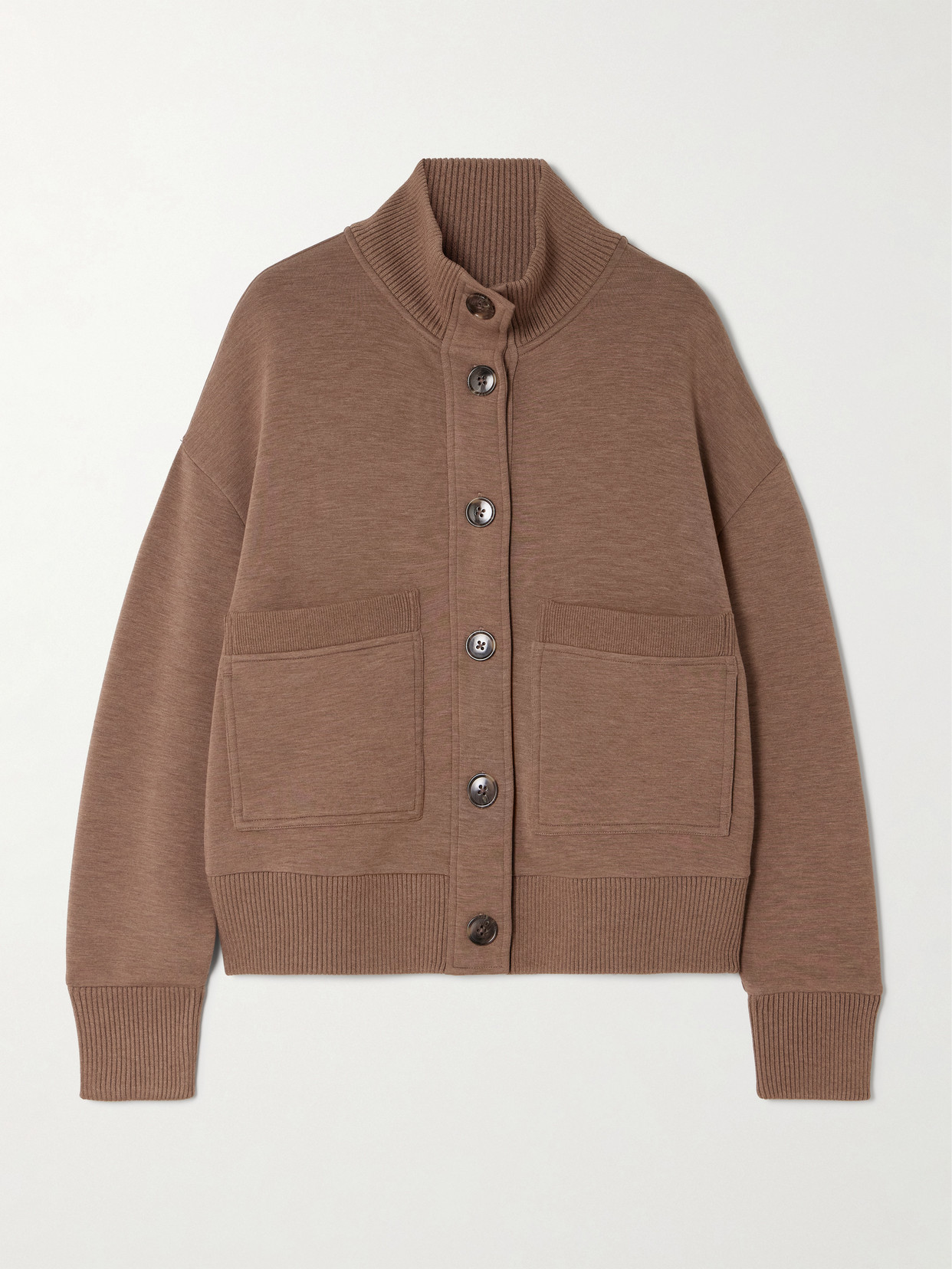 Varley Sabrina Stretch-jersey Cardigan In Silver