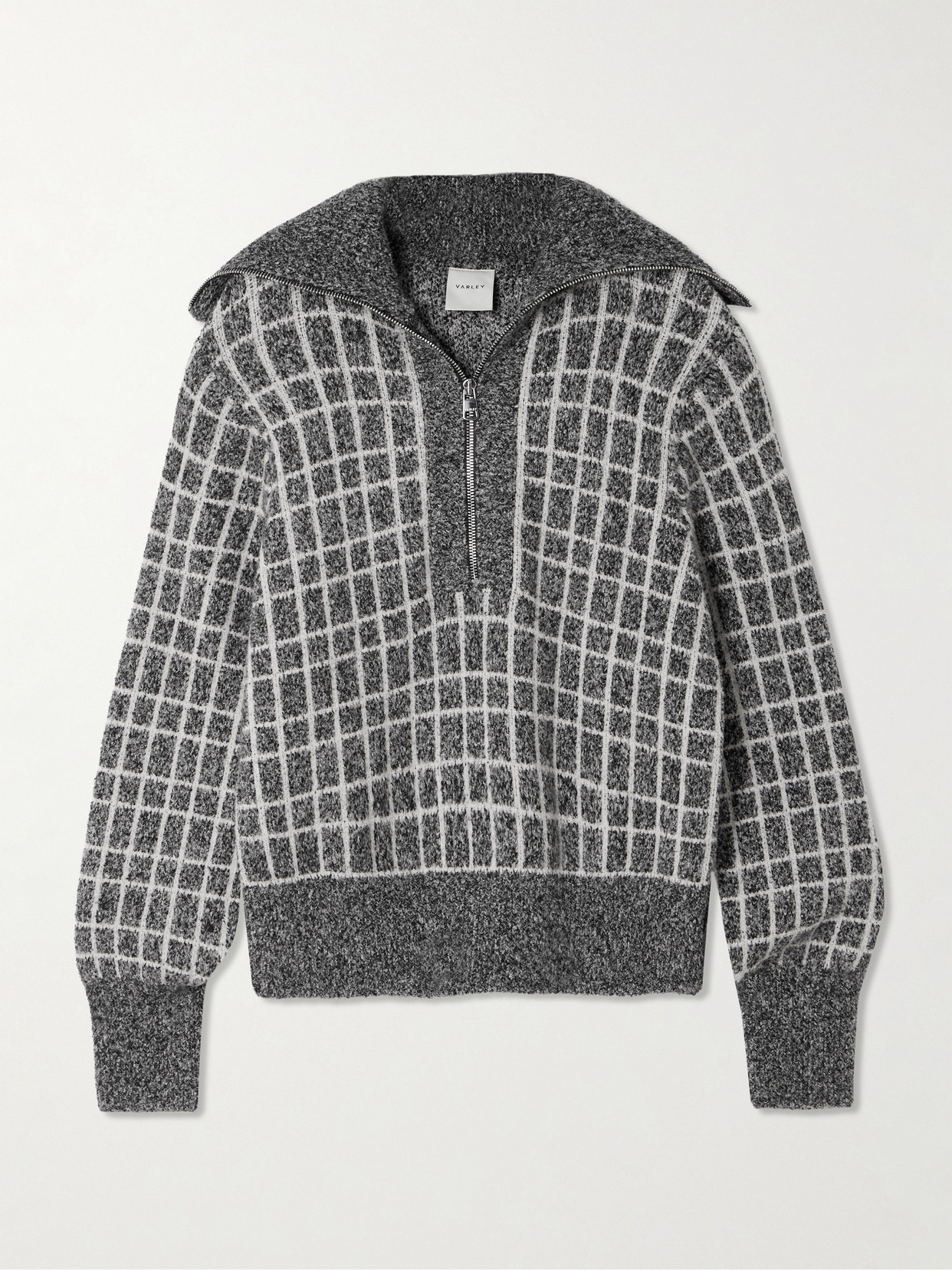 Varley Furley Half Zip Knit Charcoal Marl In Gray