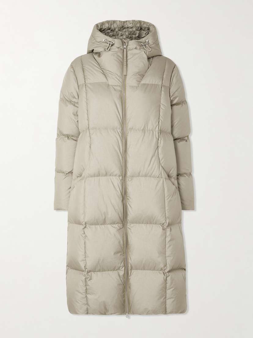 Varley Katya Hooded Quilted Metallic Crinkled-shell Down Coat