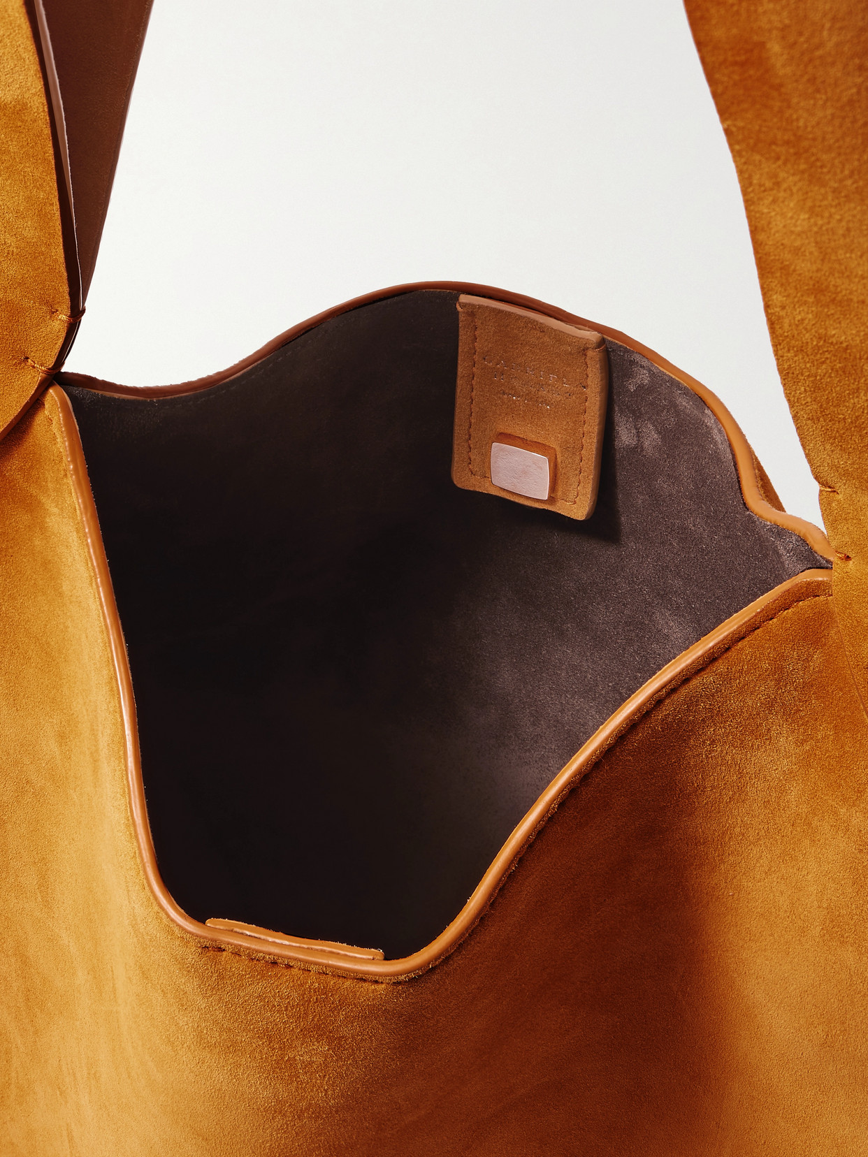Gabriela Hearst Small Suede Shoulder Bag In Yellow