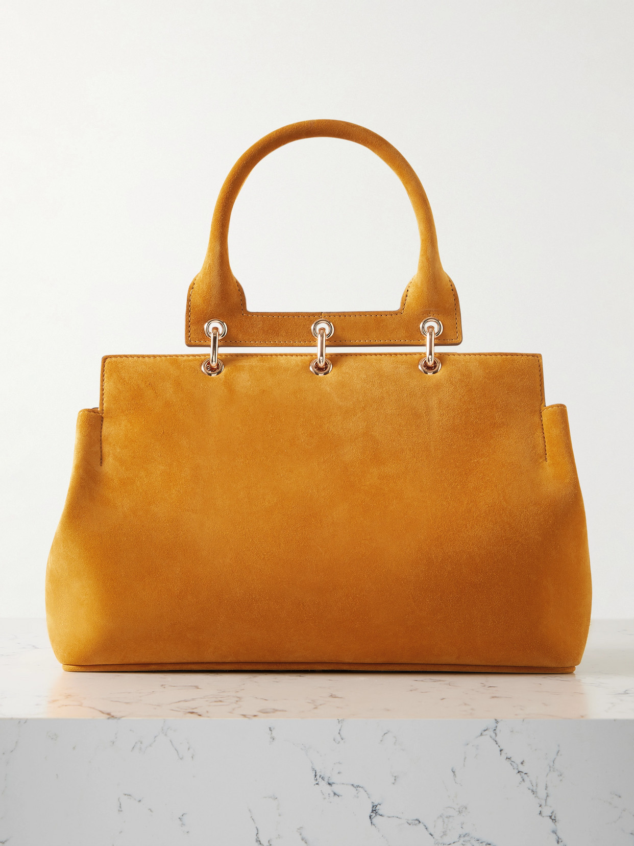 Gabriela Hearst Amethyst Small Embellished Suede Tote In Yellow