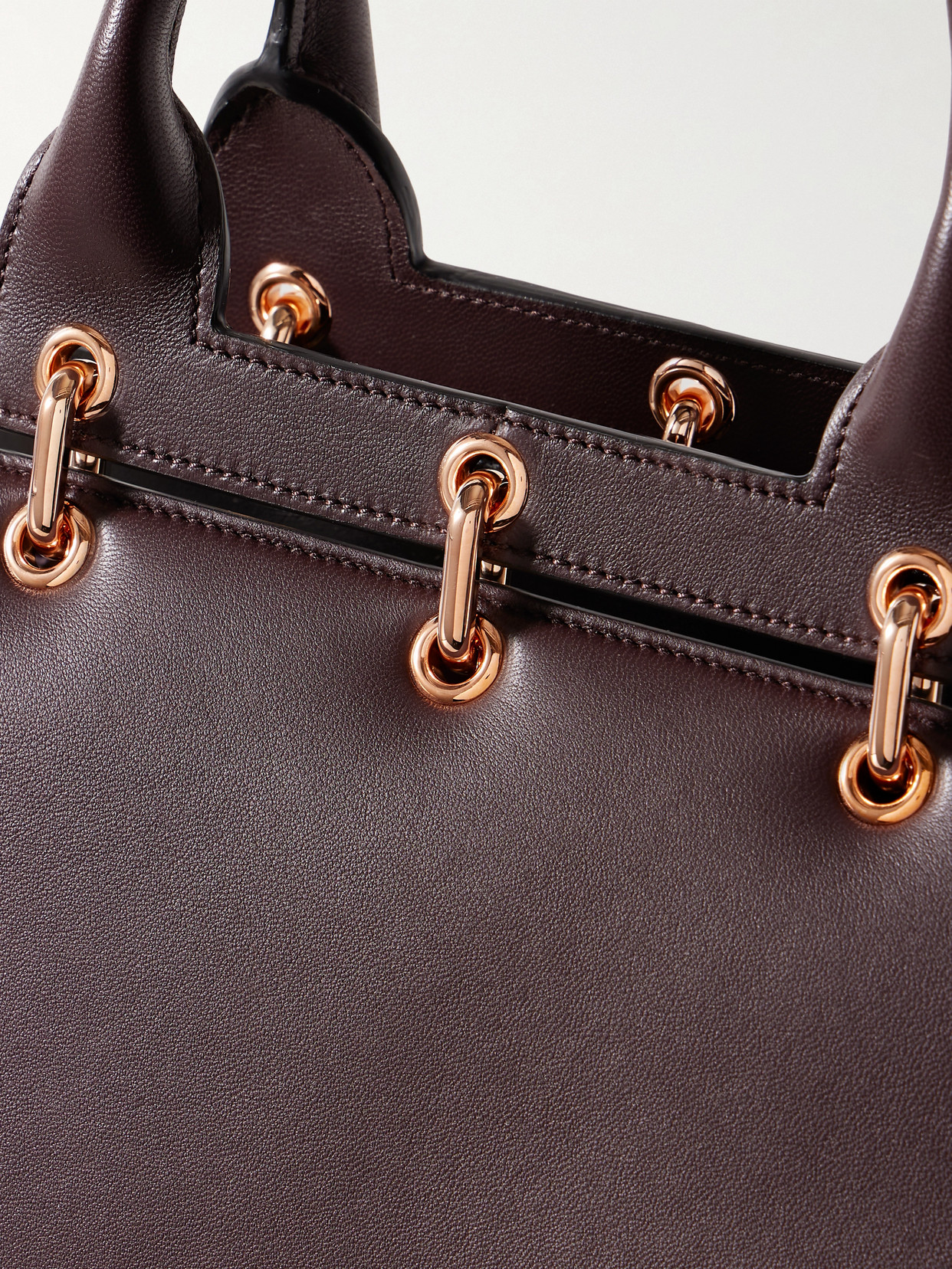 Gabriela Hearst Amethyst Small Leather Tote In Burgundy