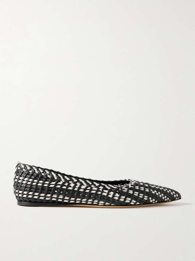 Gabriela Hearst Aurora Two-tone Woven Leather Ballet Flats