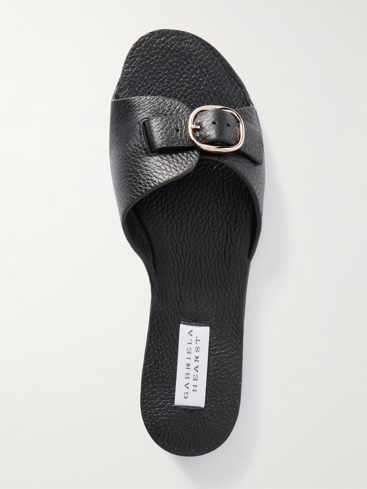 Gabriela Hearst Briar Buckled Textured-leather Mules In Black