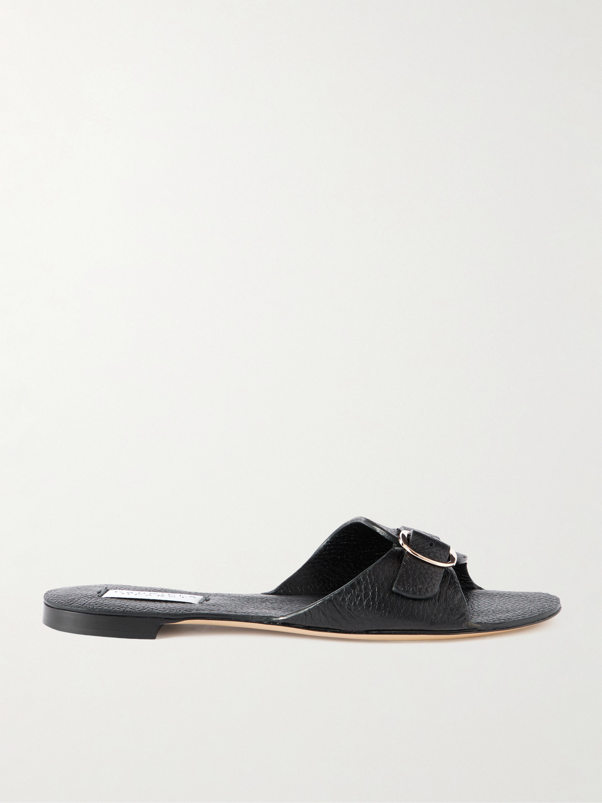 Gabriela Hearst Briar Buckled Textured-leather Mules In Black