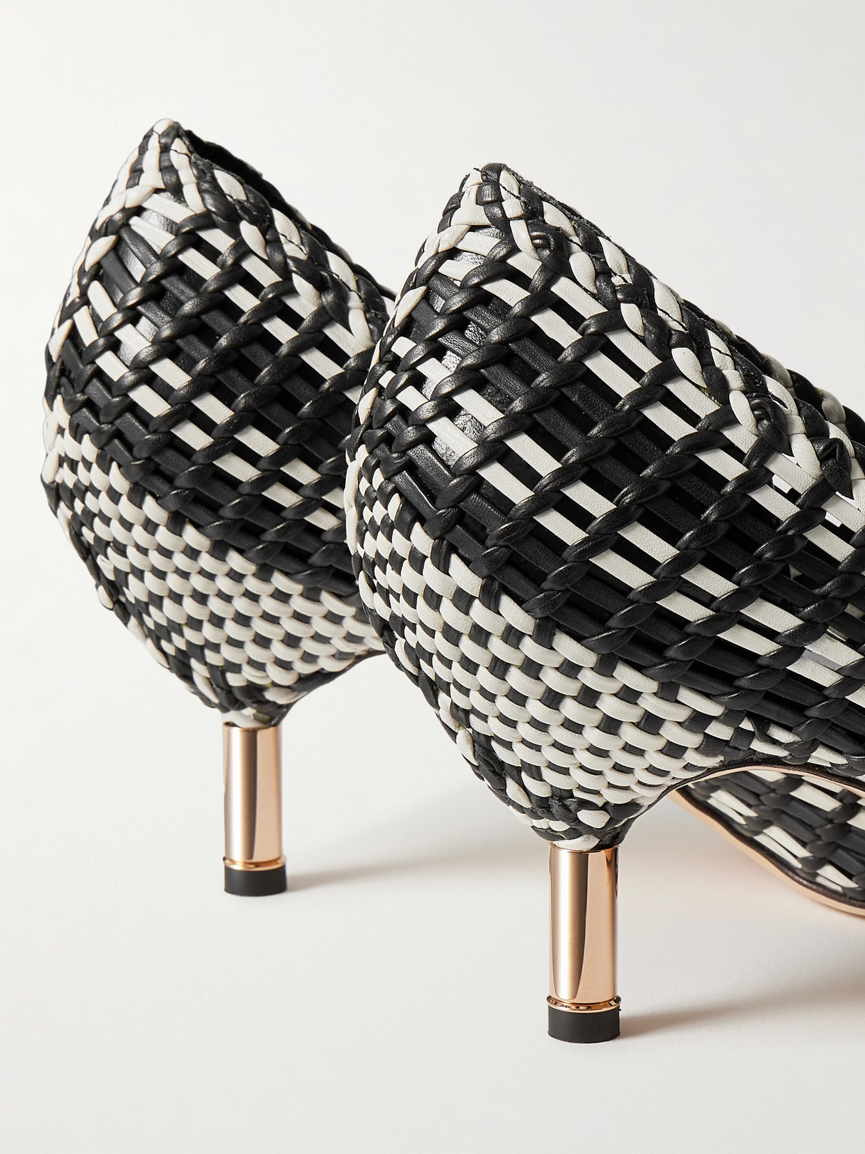 Gabriela Hearst Andres Two-tone Woven Leather Pumps