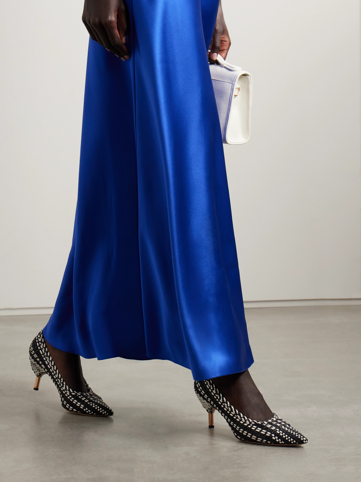 Gabriela Hearst Andres Two-tone Woven Leather Pumps