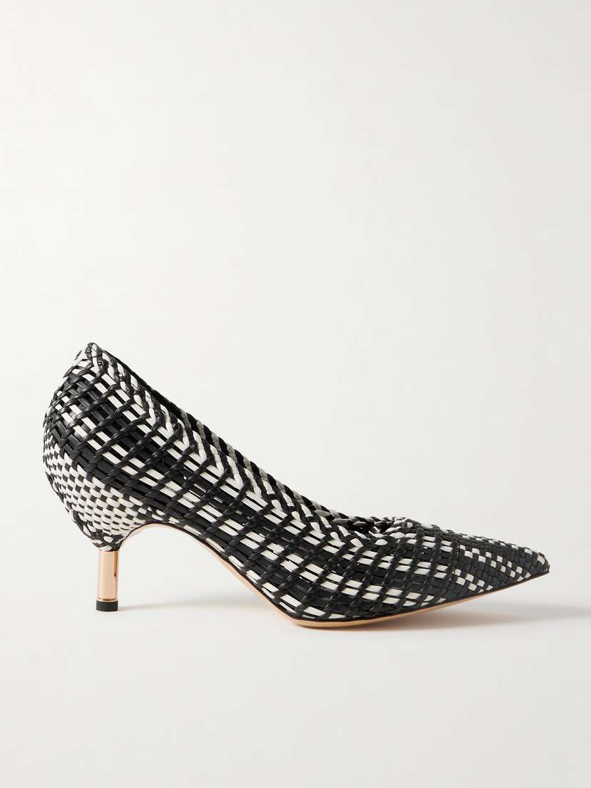 Gabriela Hearst Andres Two-tone Woven Leather Pumps