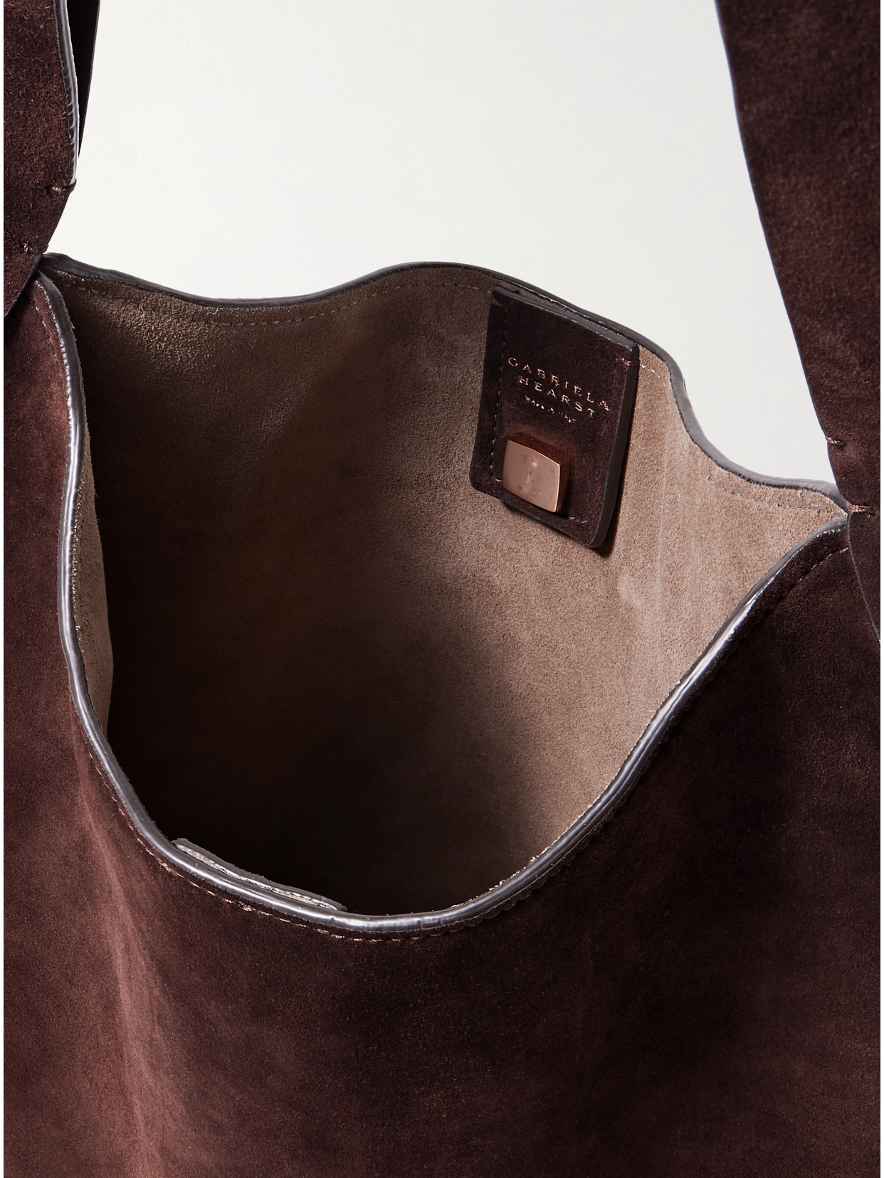Gabriela Hearst Small Suede Shoulder Bag In Brown