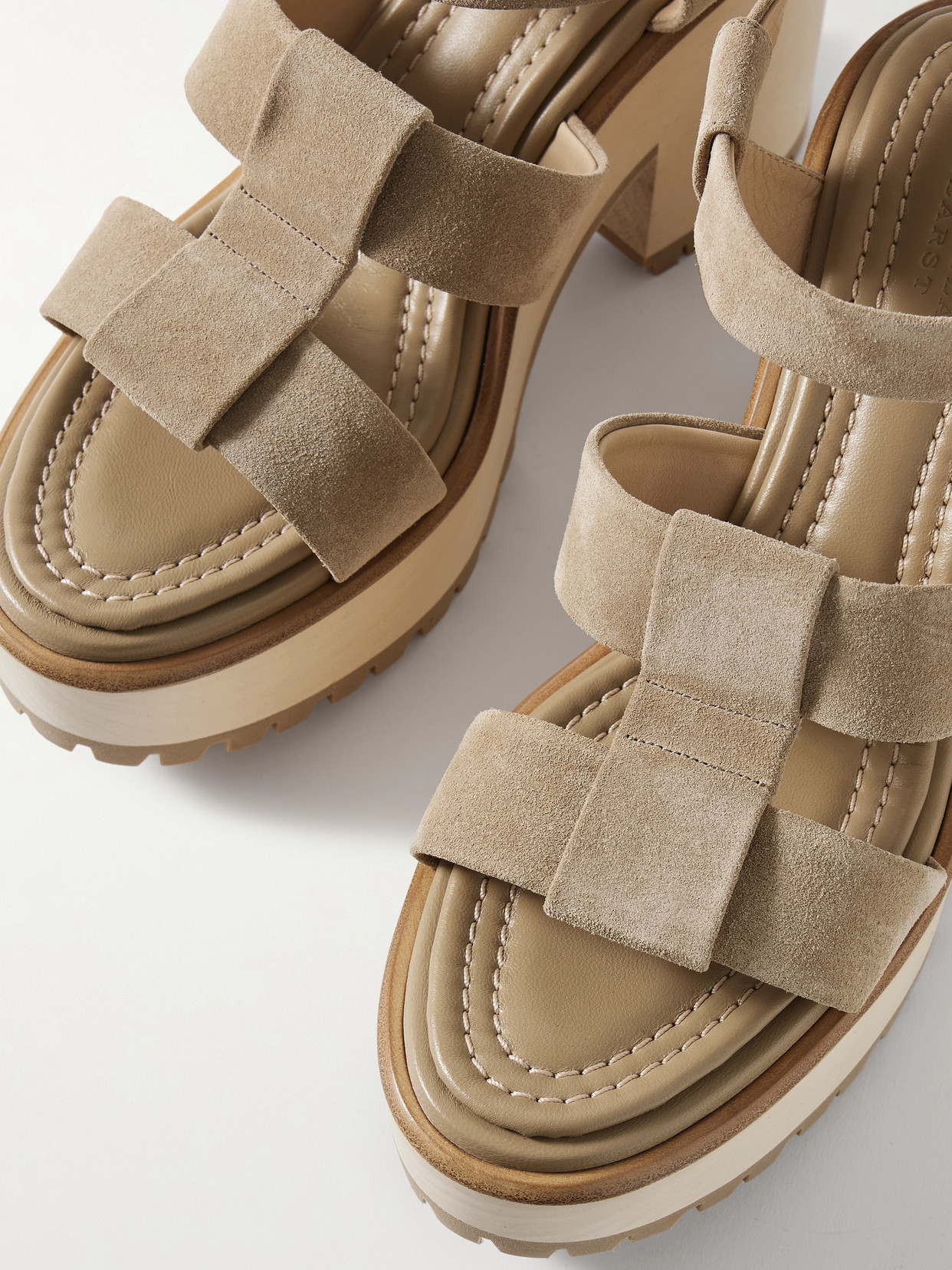 Gabriela Hearst Hera Suede Platform Sandals In Brown