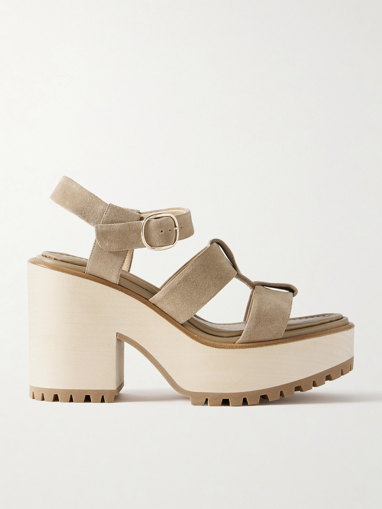 Gabriela Hearst Hera Suede Platform Sandals In Brown