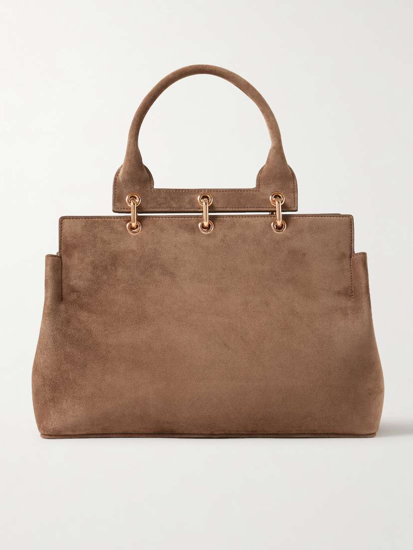 Gabriela Hearst Amethyst Small Embellished Suede Tote