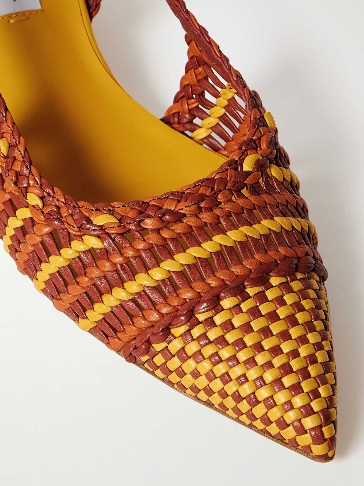 Gabriela Hearst Perro Woven Leather Slingback Pumps