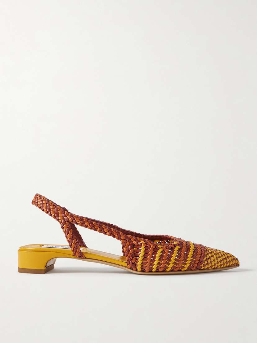Gabriela Hearst Perro Woven Leather Slingback Pumps