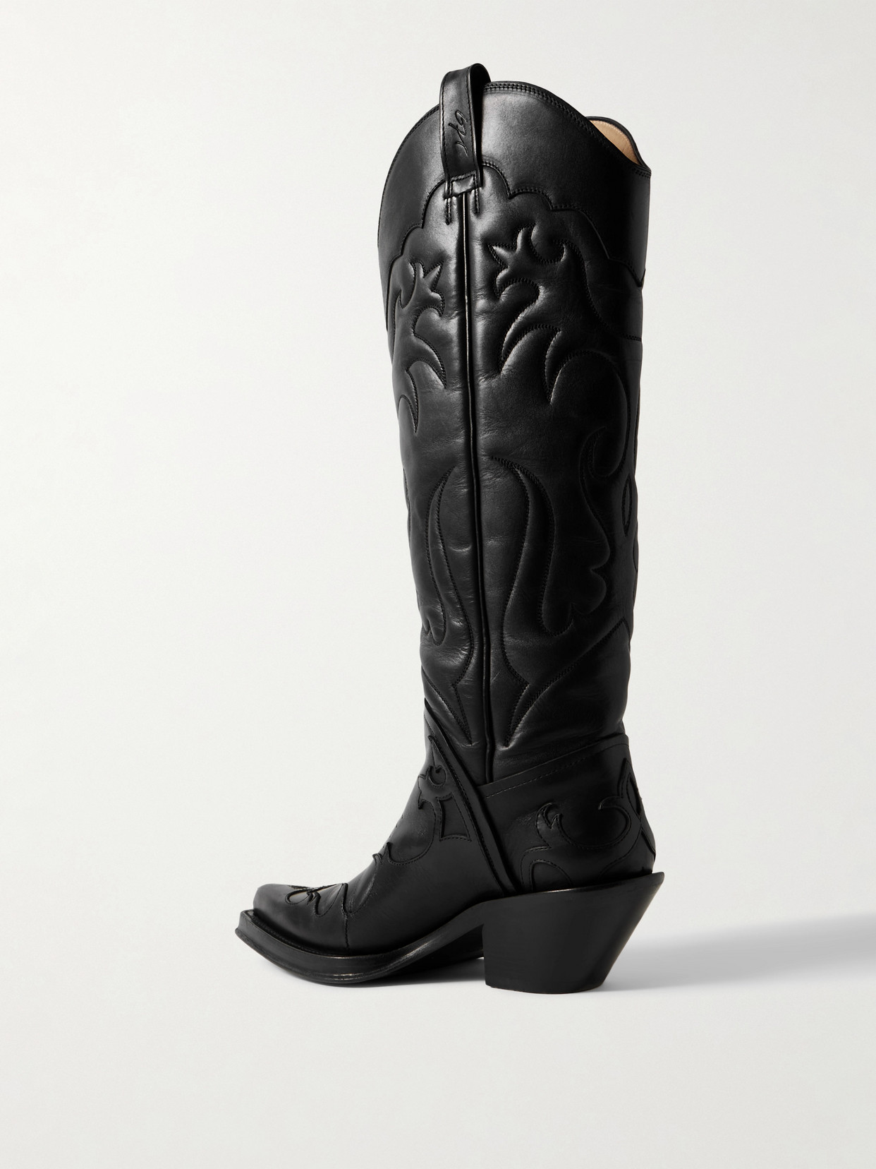 Gabriela Hearst Capitana Embroidered Leather Knee Boots
