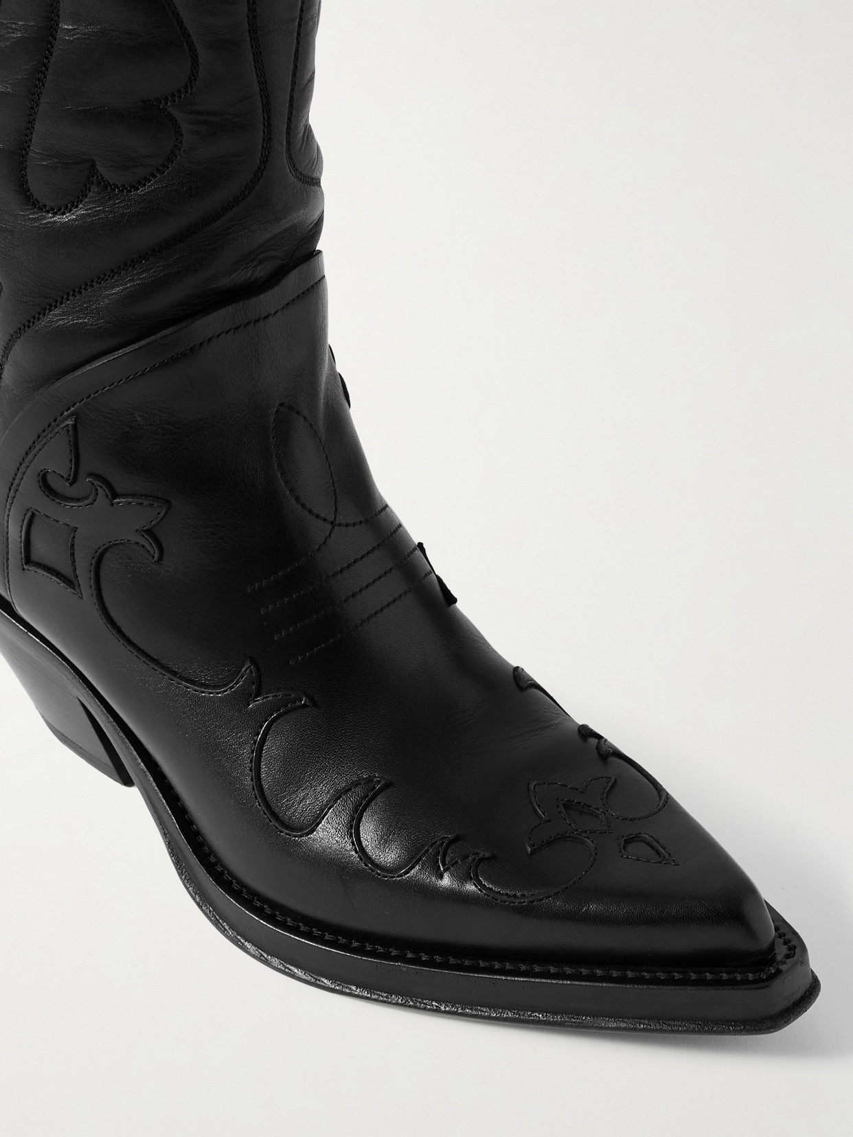 Gabriela Hearst Capitana Embroidered Leather Knee Boots