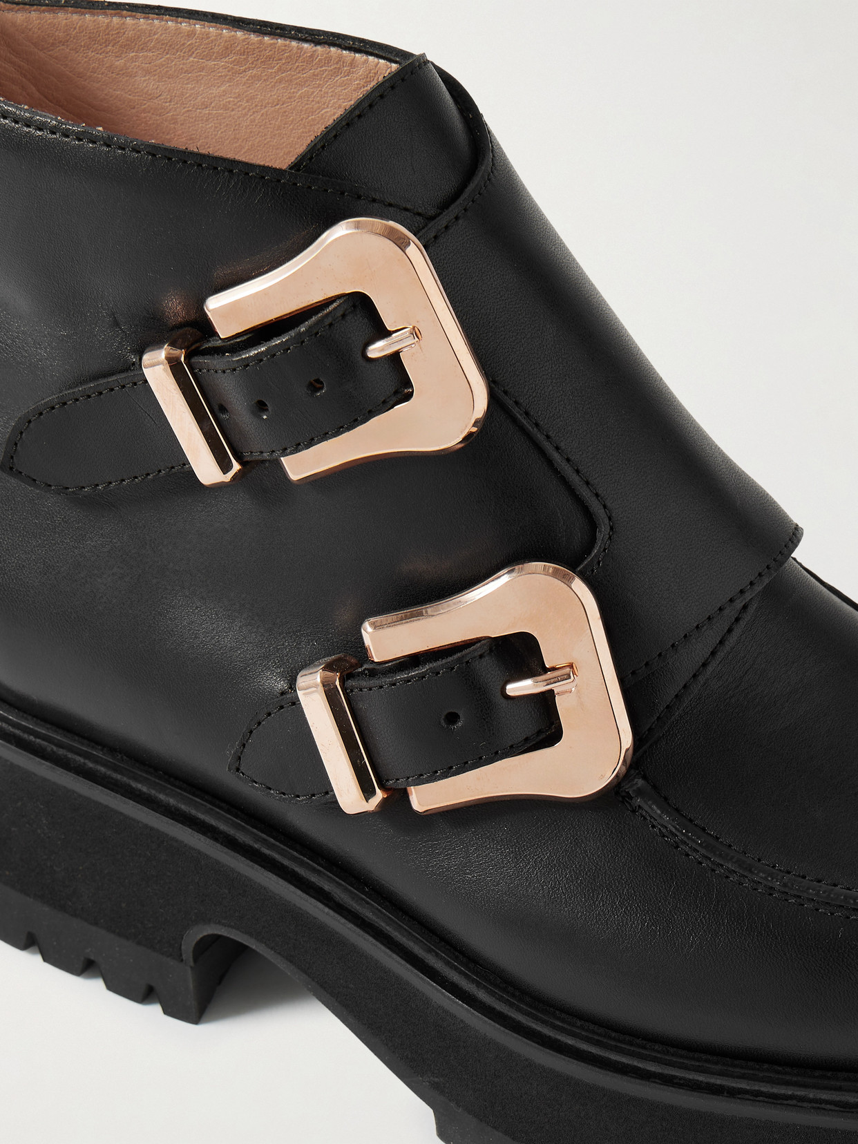 Gabriela Hearst Buckled Leather Ankle Boots