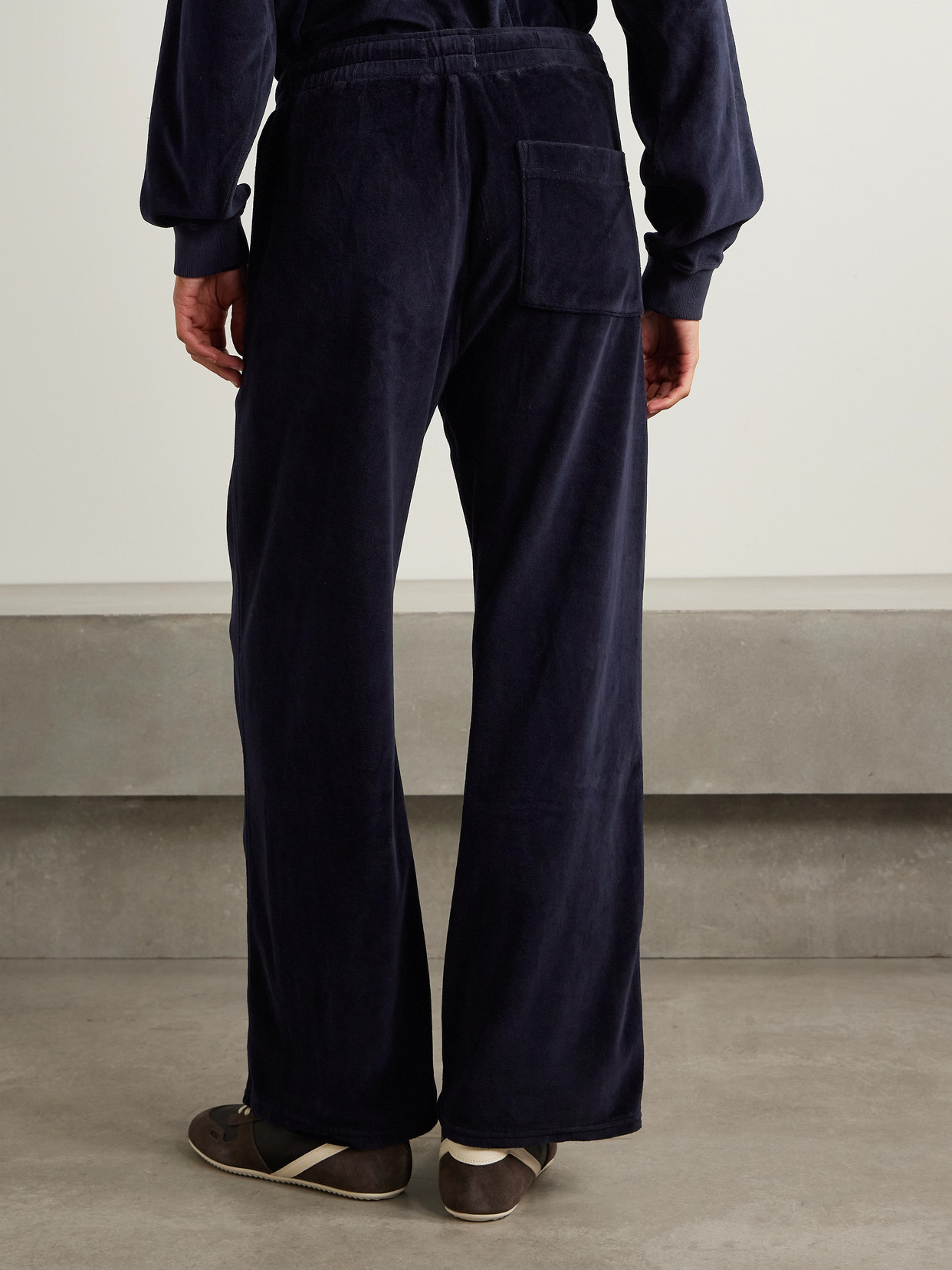 Citizen Of Humanity Brynn Cotton-blend Velour Wide-leg Pants In Blue