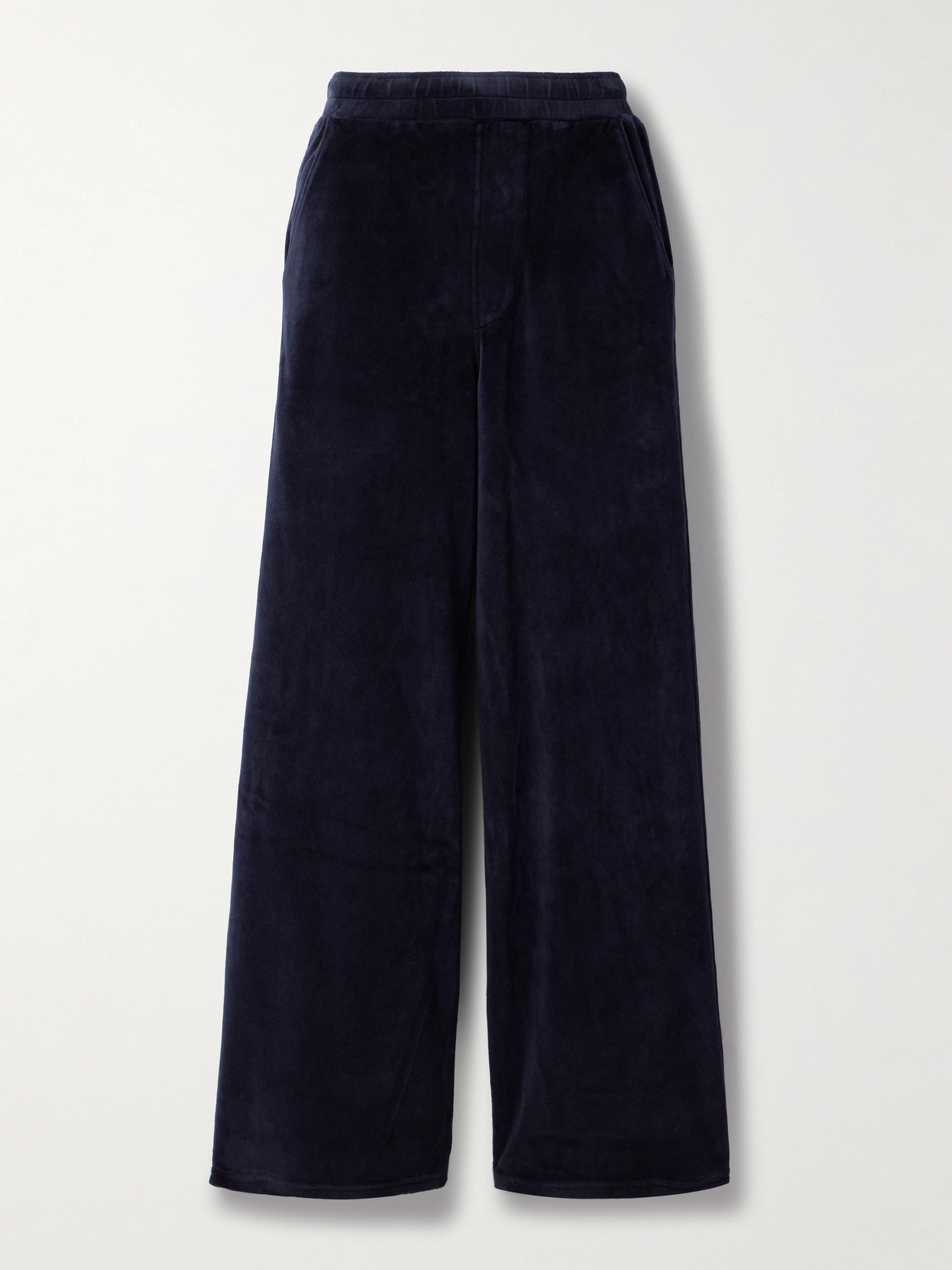 Citizen Of Humanity Brynn Cotton-blend Velour Wide-leg Pants In Blue