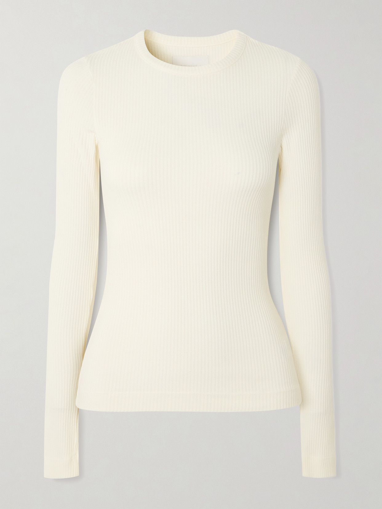 Citizen Of Humanity Bina Ribbed Stretch-lyocell And Organic Cotton-blend Top In White