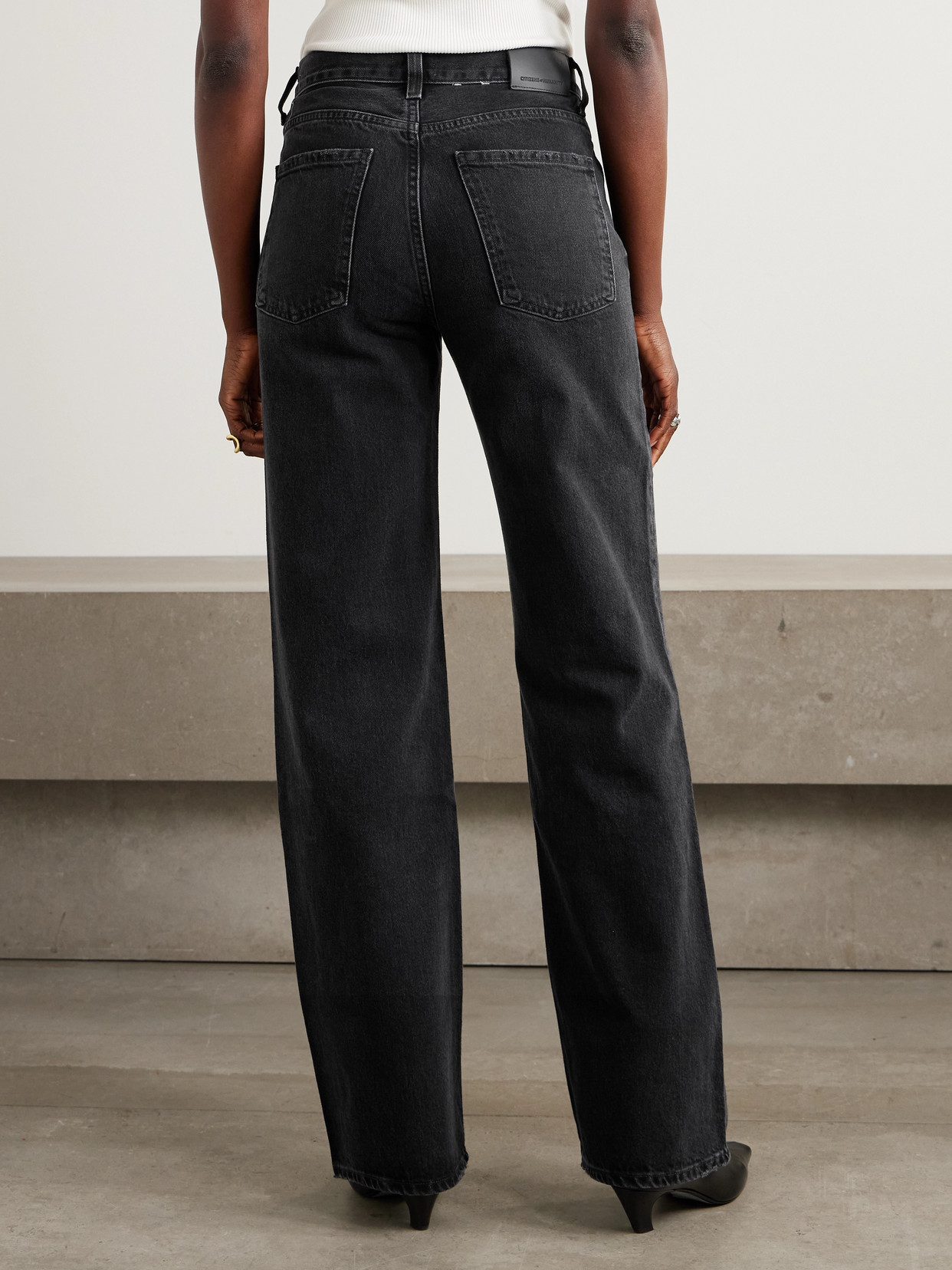 Citizen Of Humanity Annina High-rise Wide-leg Jeans In Black