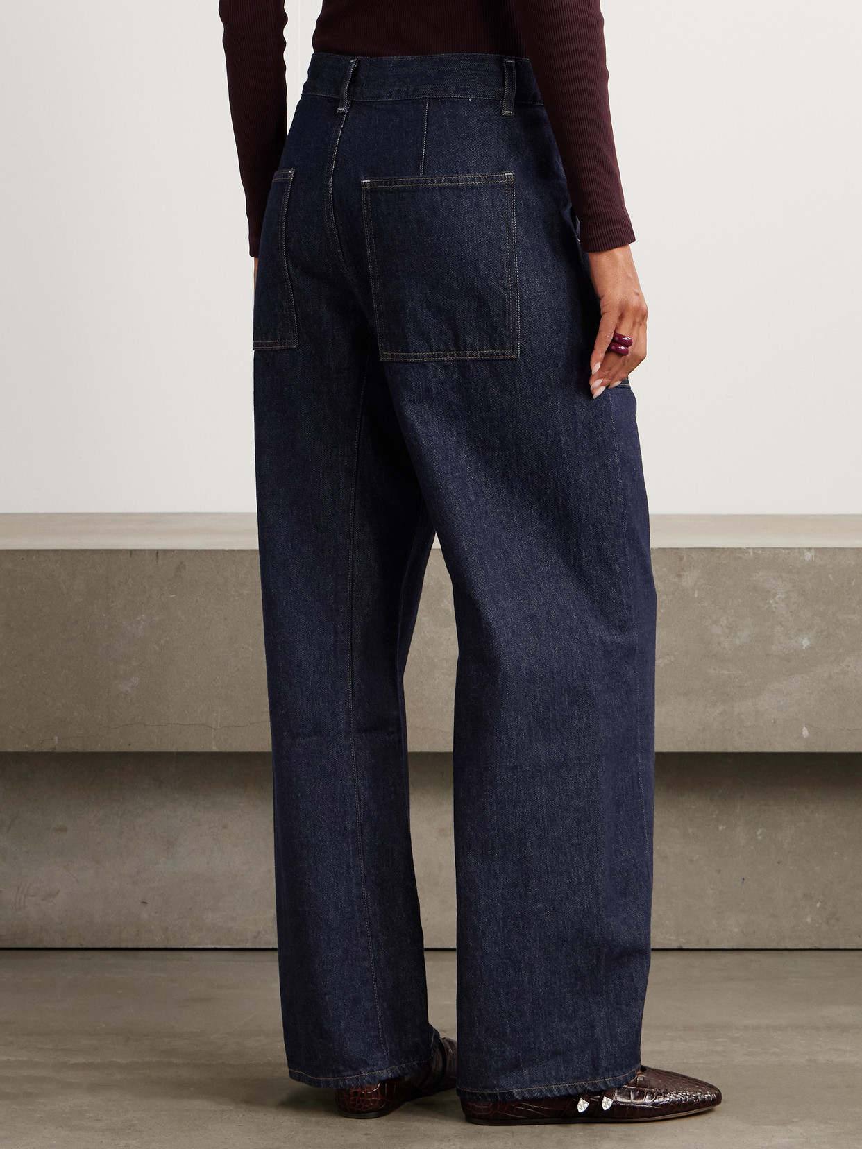 Ines Utility Crop Organic High-Rise Wide- Leg