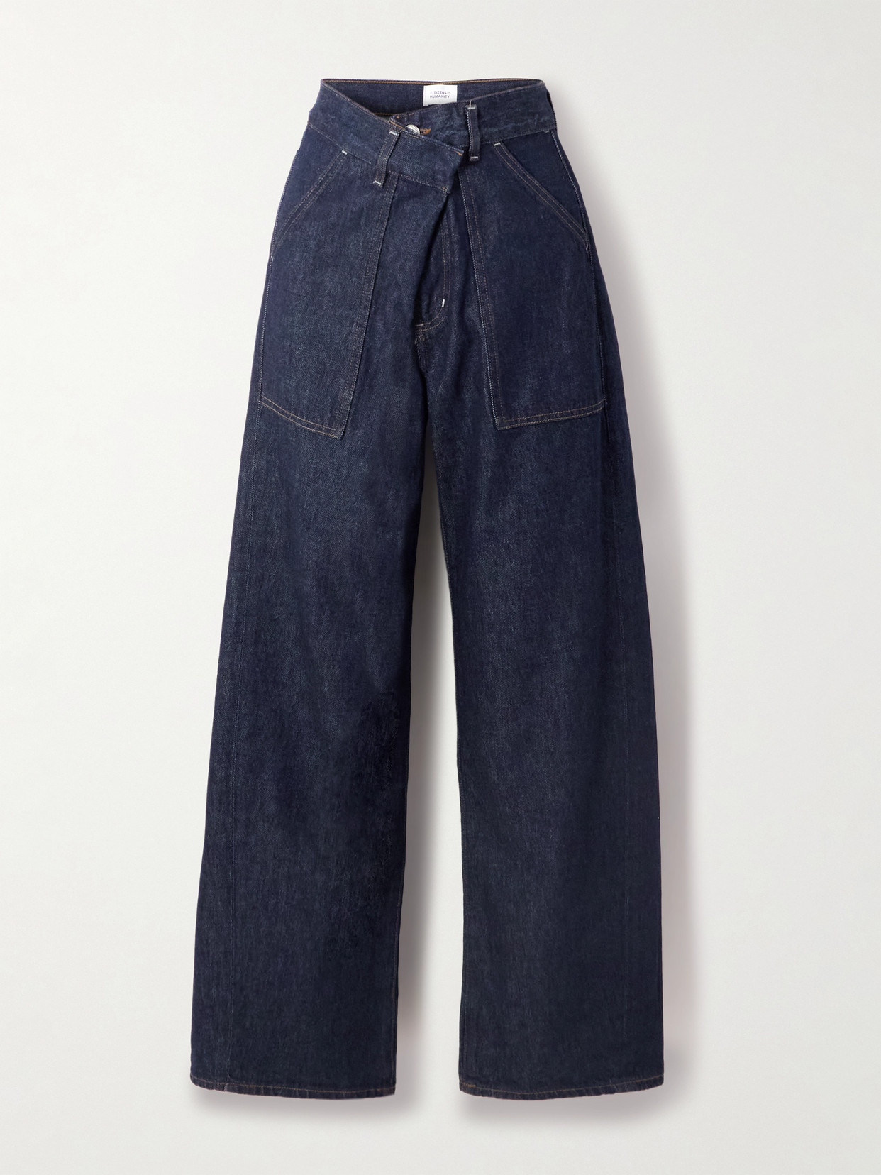 Citizen Of Humanity Ines Utility Crop Organic High-rise Wide-leg Jeans In Blue