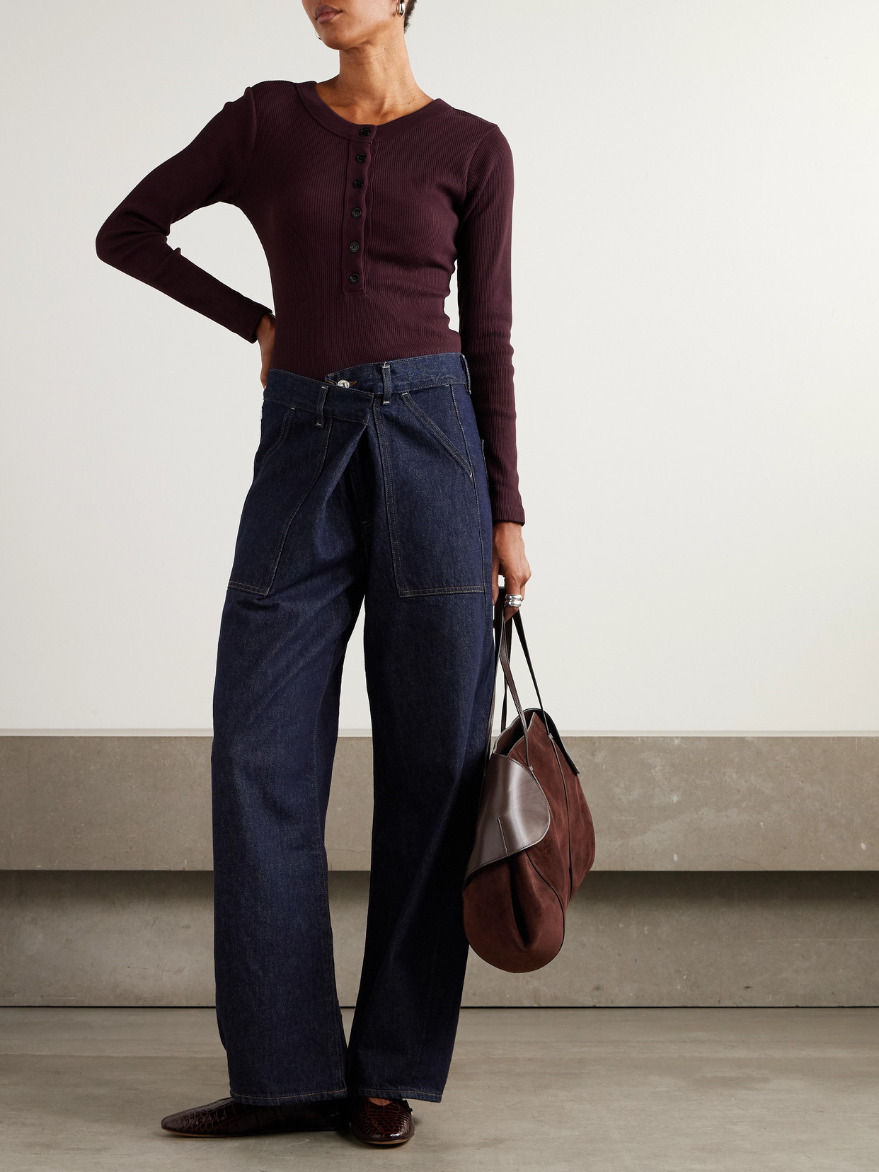 Ines Utility Crop Organic High-Rise Wide- Leg