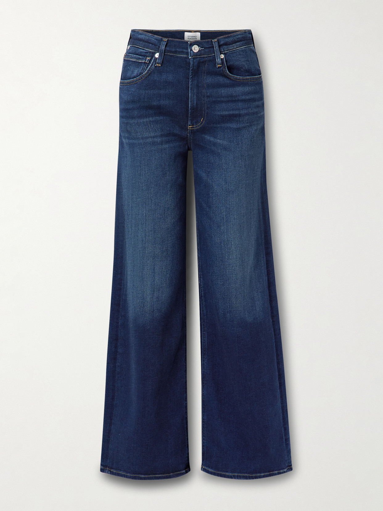Citizen Of Humanity Lyra Long Mid-rise Wide-leg Jeans In Blue