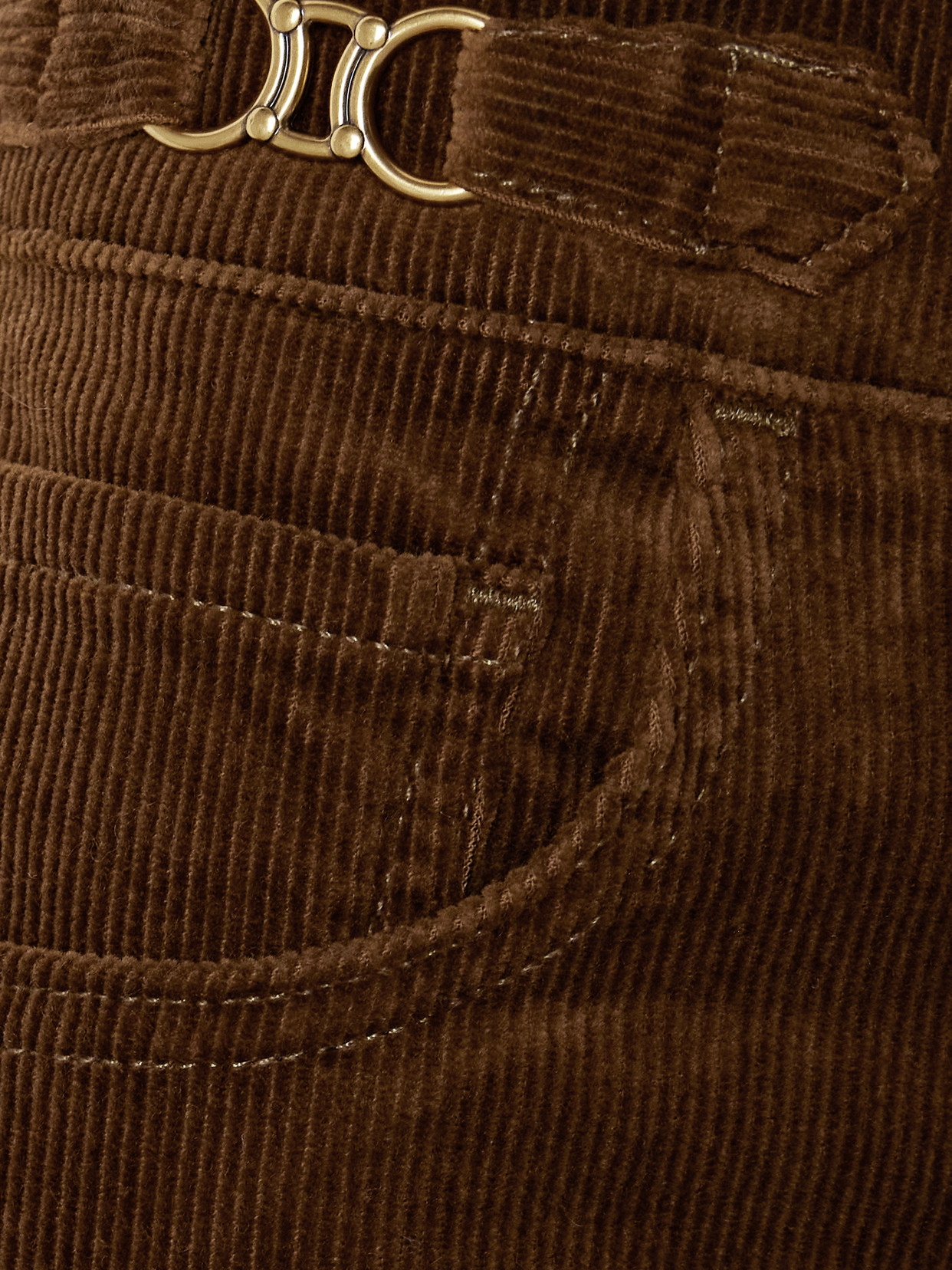 Citizen Of Humanity Kimberly Horsebit-embellished Stretch-cotton Corduroy Flared Pants In Brown