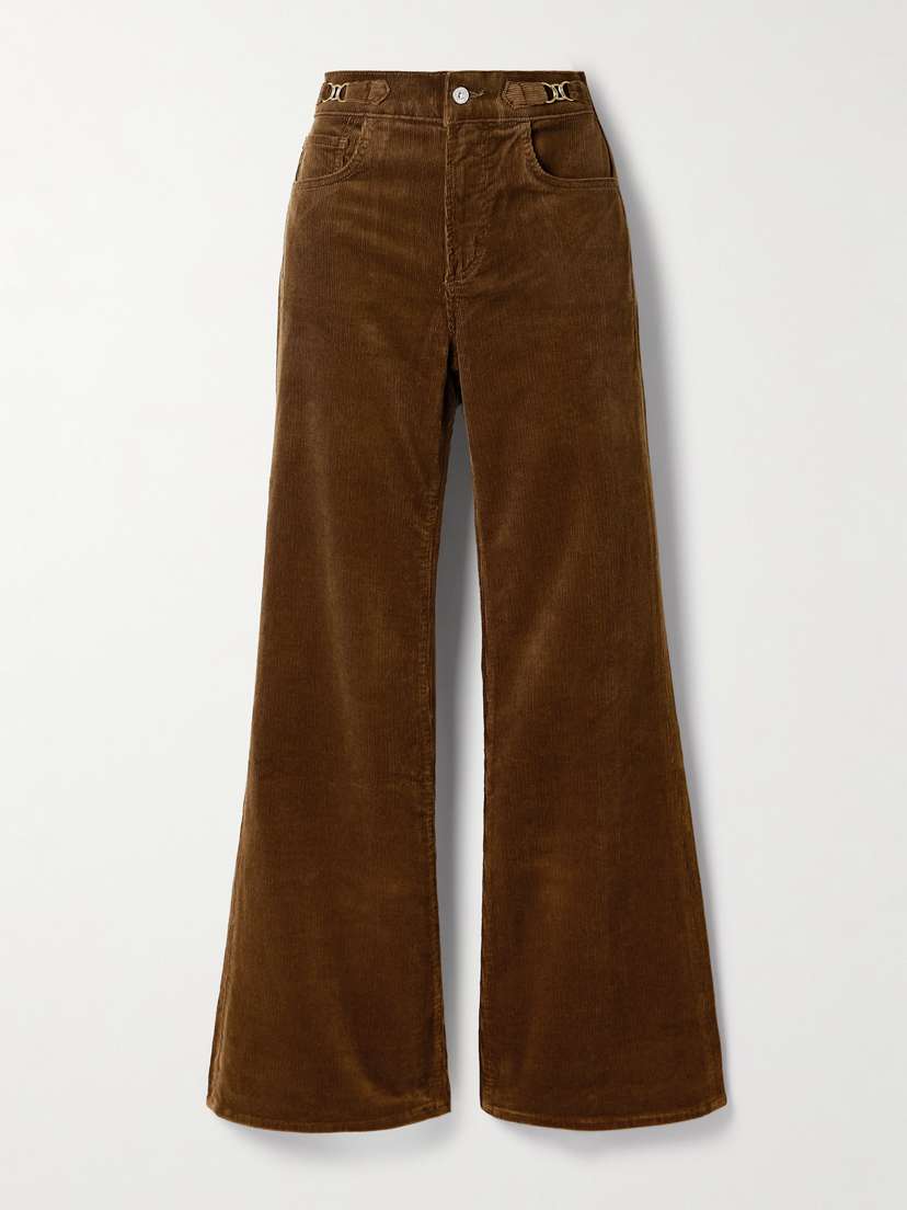 Citizens of Humanity Kimberly Horsebit-embellished Stretch-cotton Corduroy Flared Pants