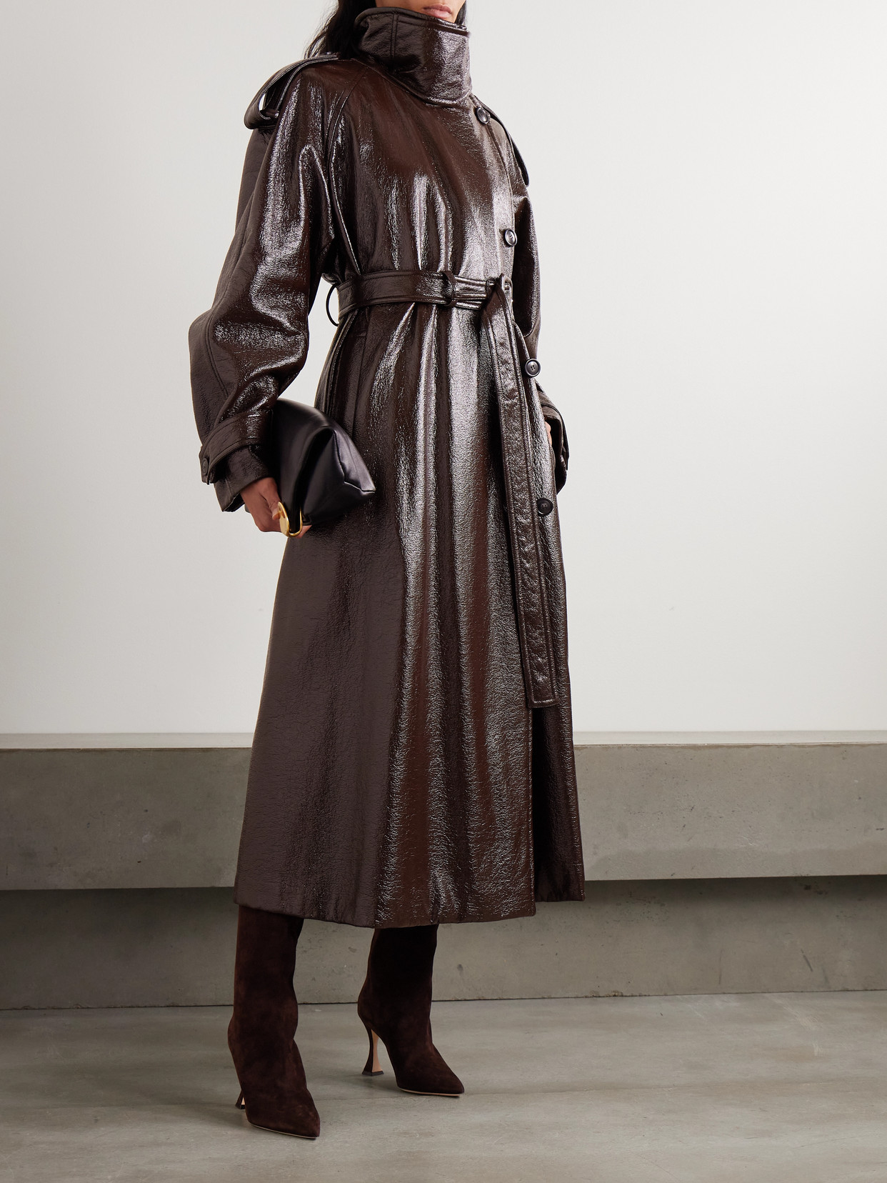 Bairo Coated-Cotton Trench Coat