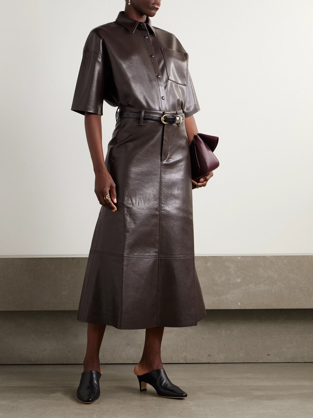 Citizen Of Humanity Frances Cropped Shirt In Brown