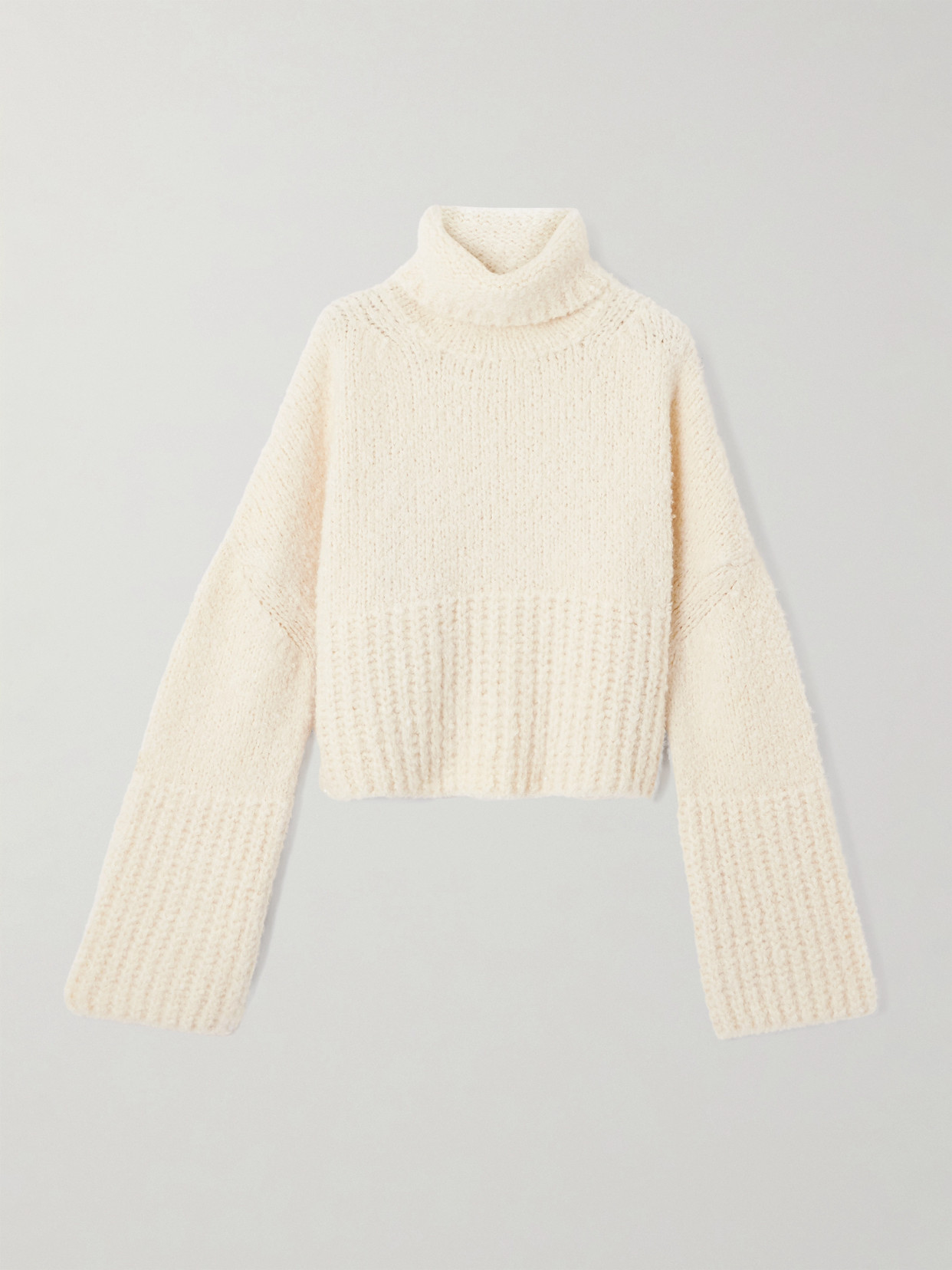 Sasuphi Teddy Cropped Cashmere, Alpaca And Silk-blend Sweater In Neutral