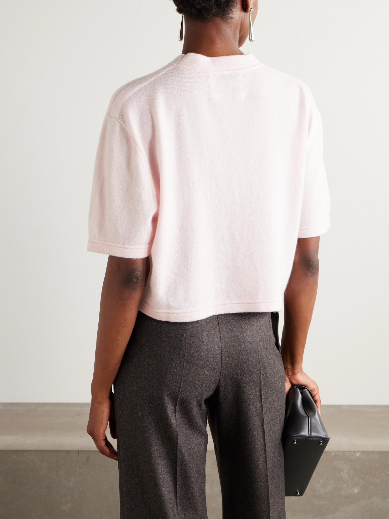 Sasuphi Cropped Cashmere T-shirt In Pink