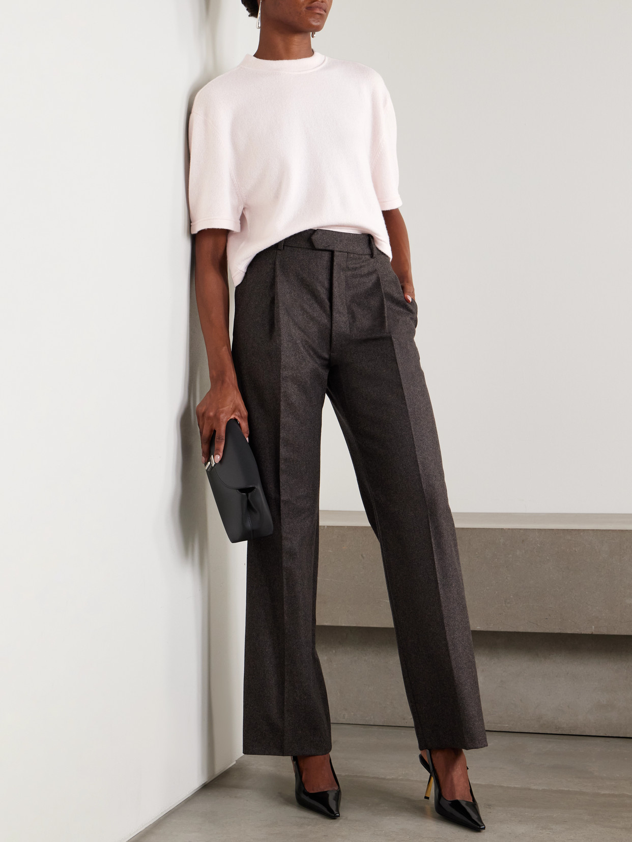 Sasuphi Cropped Cashmere T-shirt In Pink