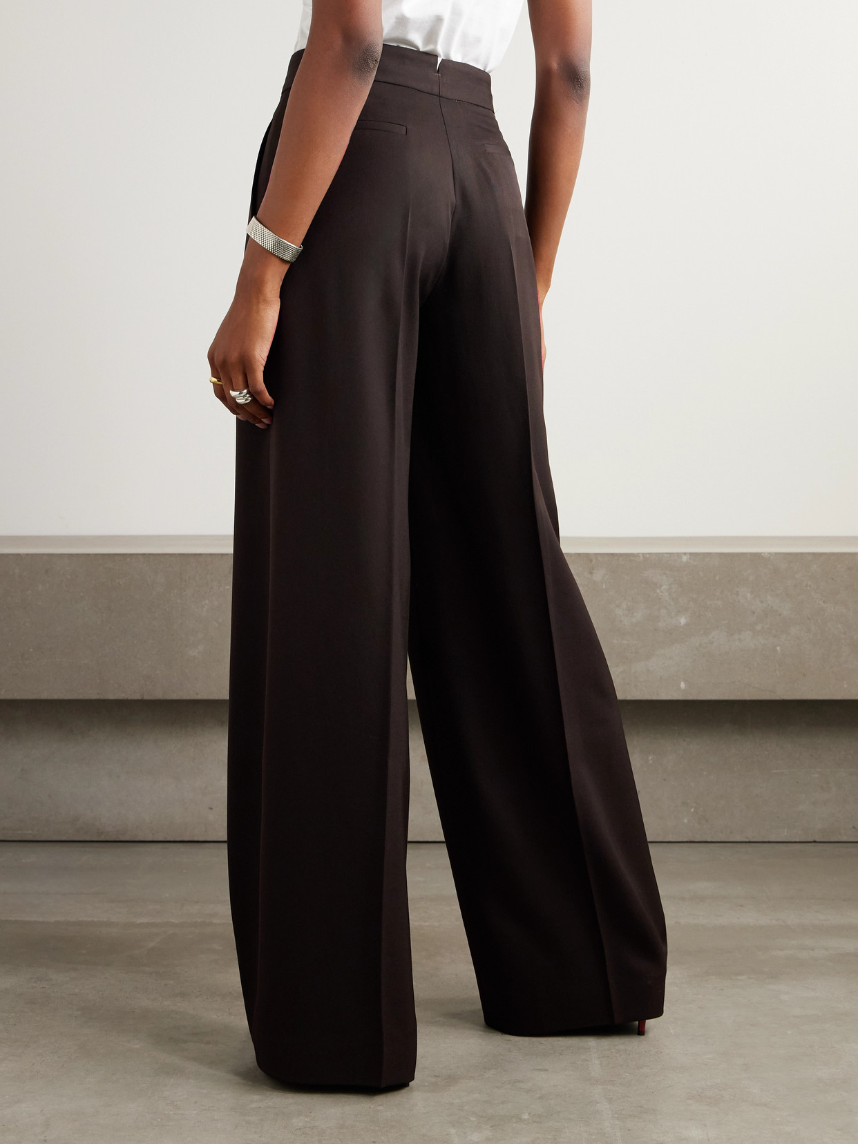 Sasuphi Bogart Pleated Wool Wide-leg Pants In Black