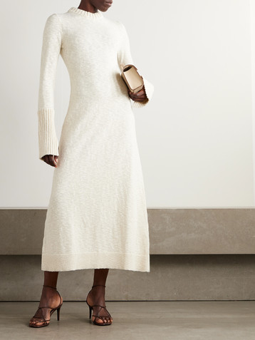 Sasuphi Morena cotton and cashmere-blend midi dress