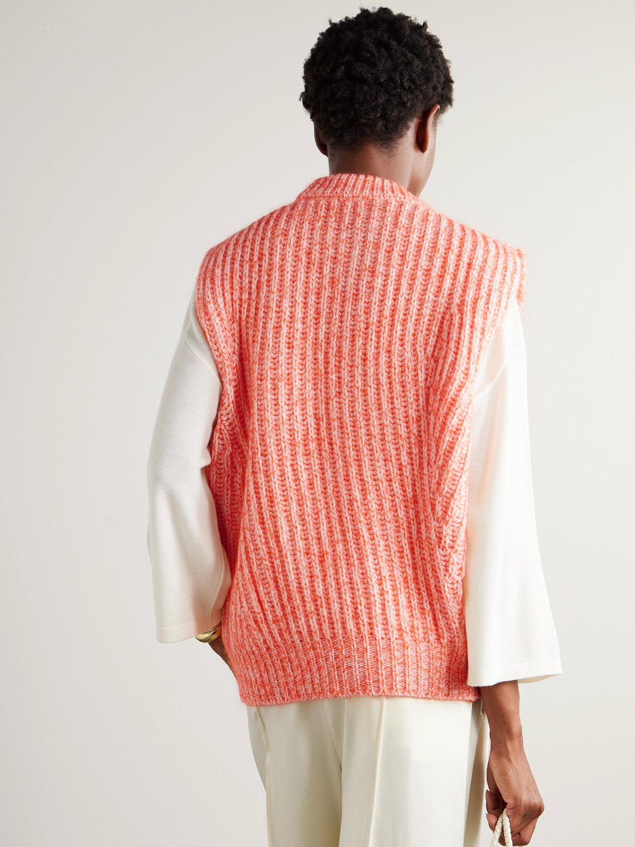 Sasuphi Ribbed Wool-blend Vest In Pattern