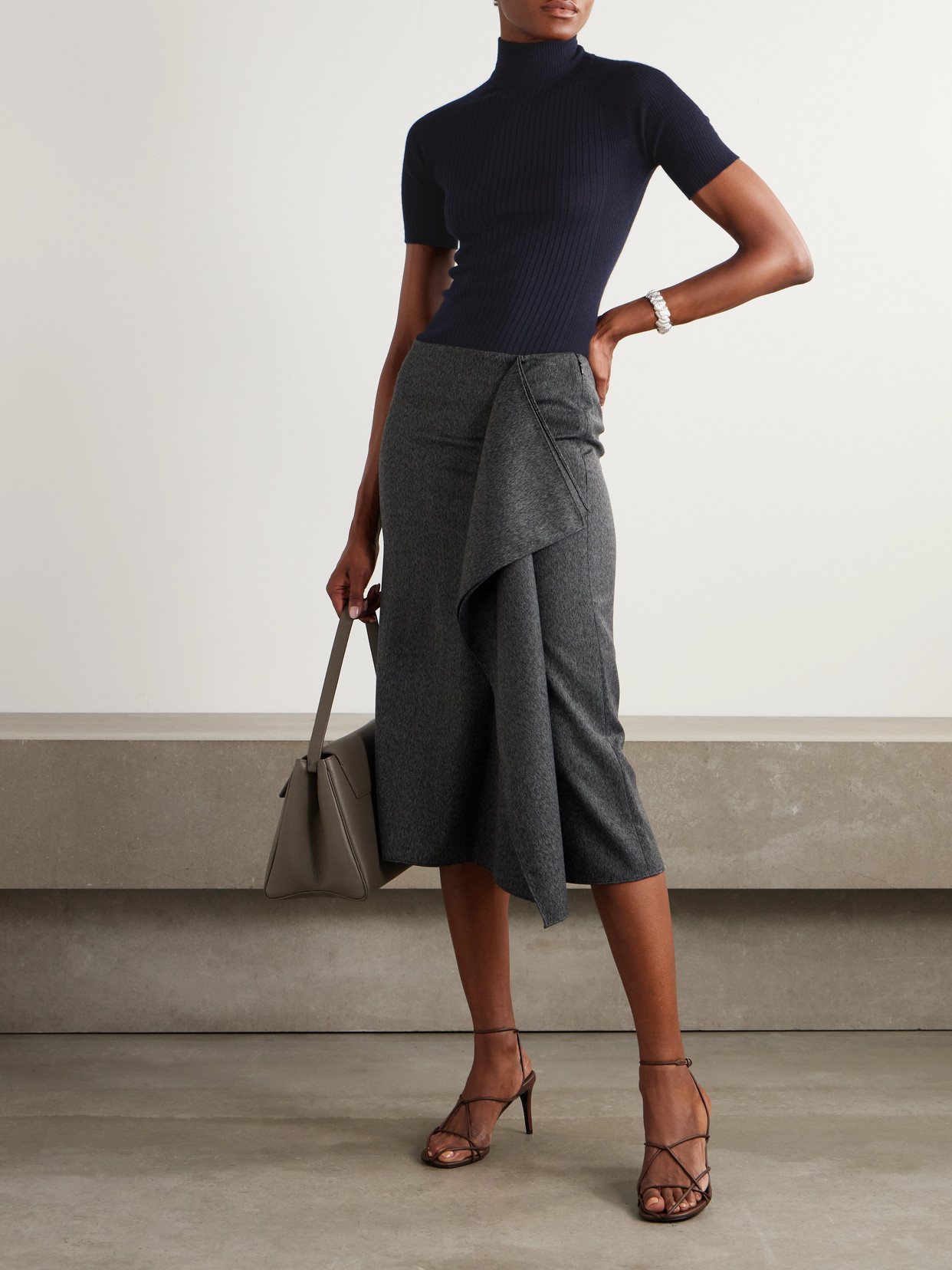 Sasuphi Ribbed-knit Cashmere And Silk-blend Sweater In Blue