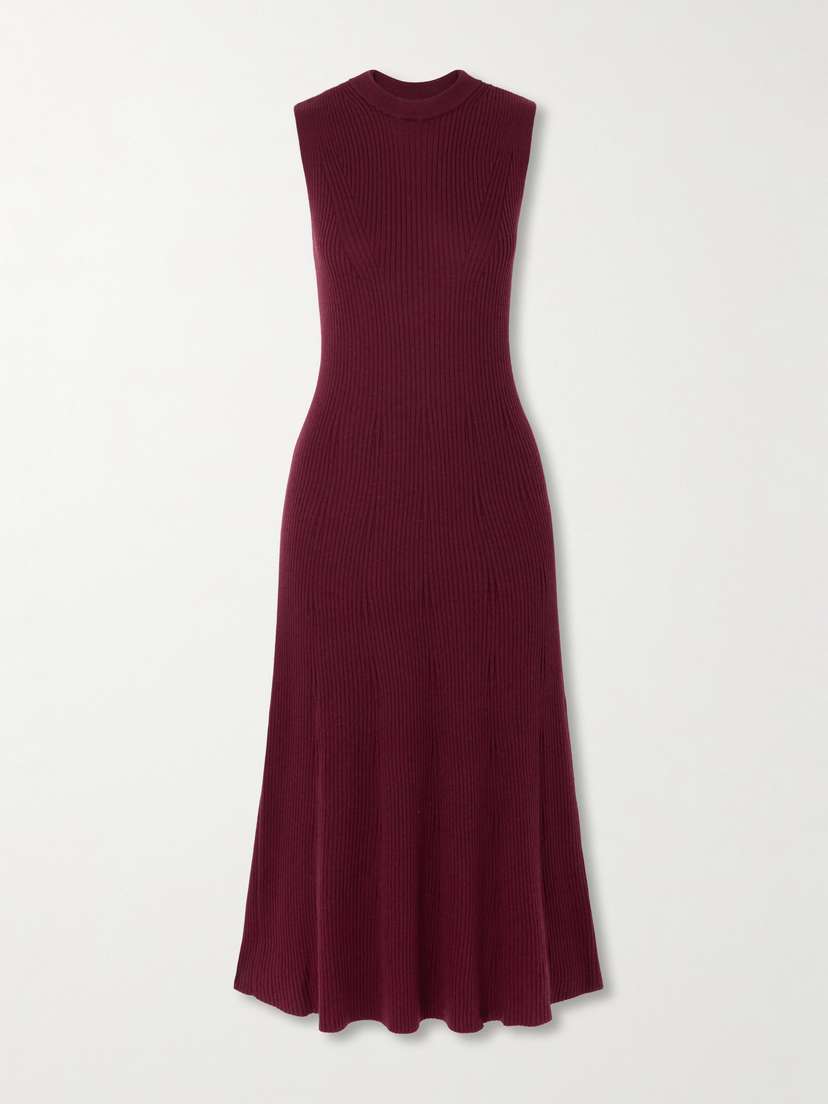 SASUPHI Ribbed-knit Cashmere And Silk-blend Midi Dress