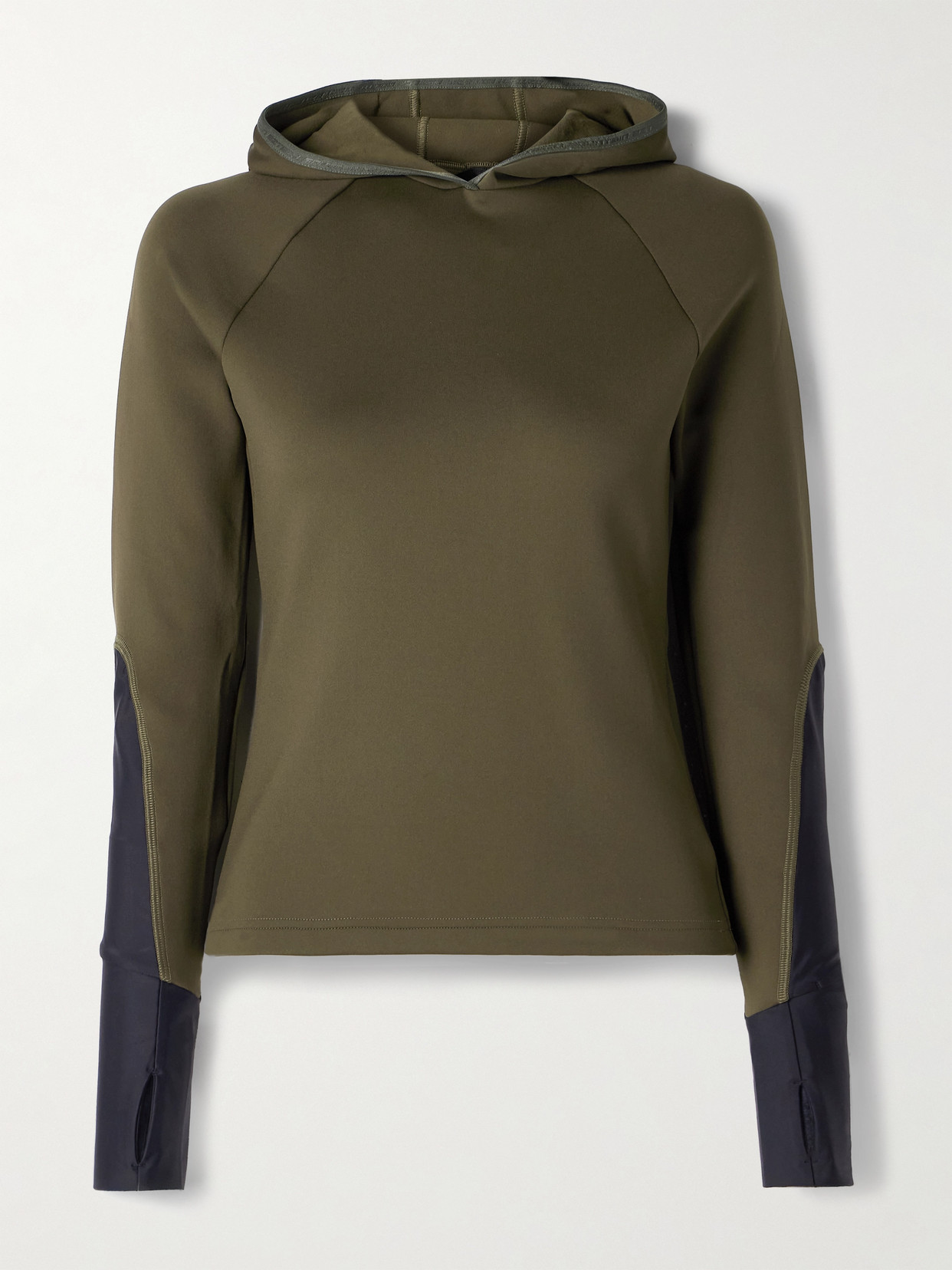 Aztech Mountain Paneled Stretch-jersey Hoodie In Green