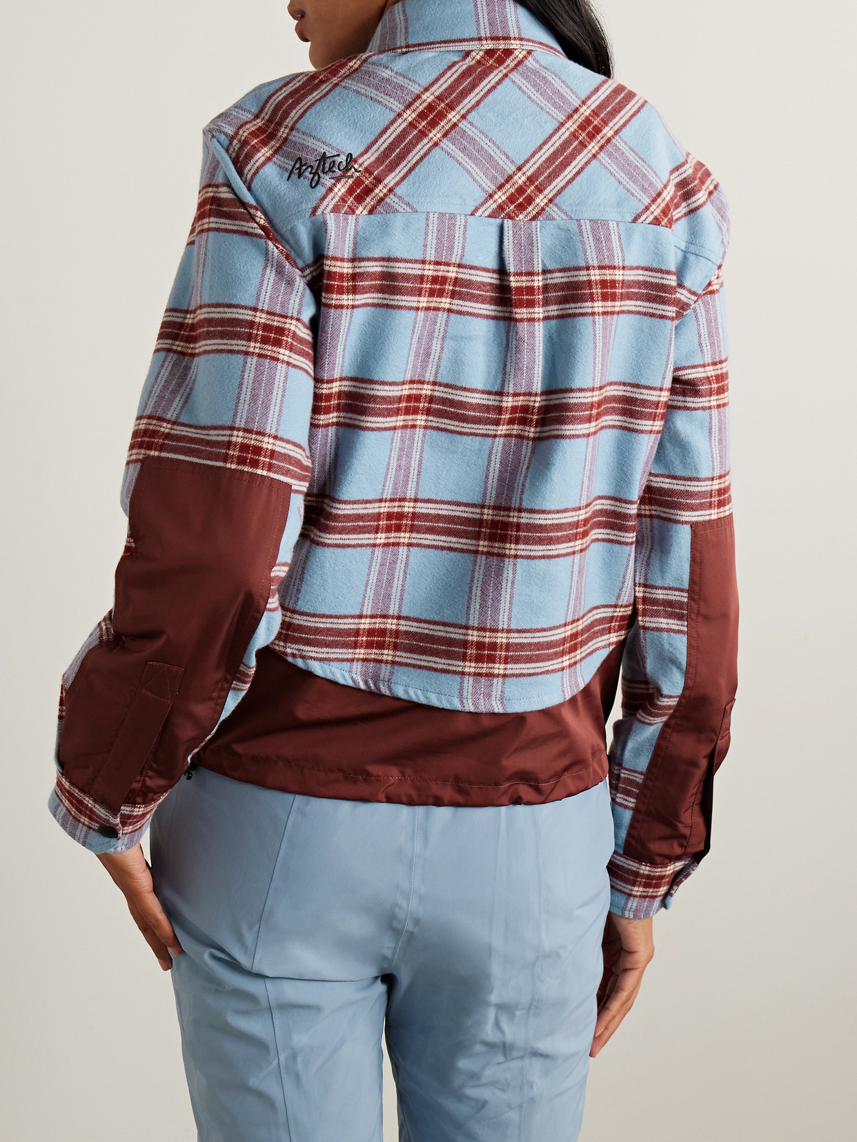 Aztech Mountain Loge Peak Shell-trimmed Checked Cotton-flannel Shirt In Multi