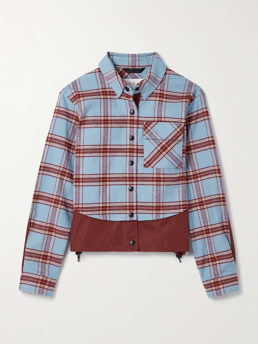 Aztech Mountain Loge Peak Shell-trimmed Checked Cotton-flannel Shirt