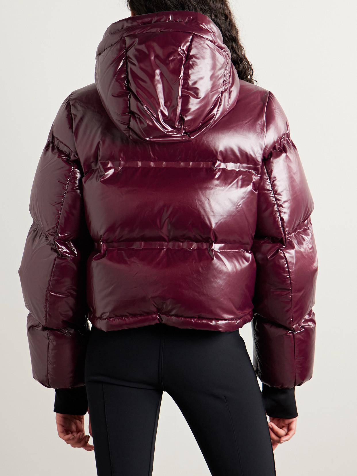 Aztech Mountain Minnie Nuke Hooded Quilted Down Ski Jacket In Burgundy