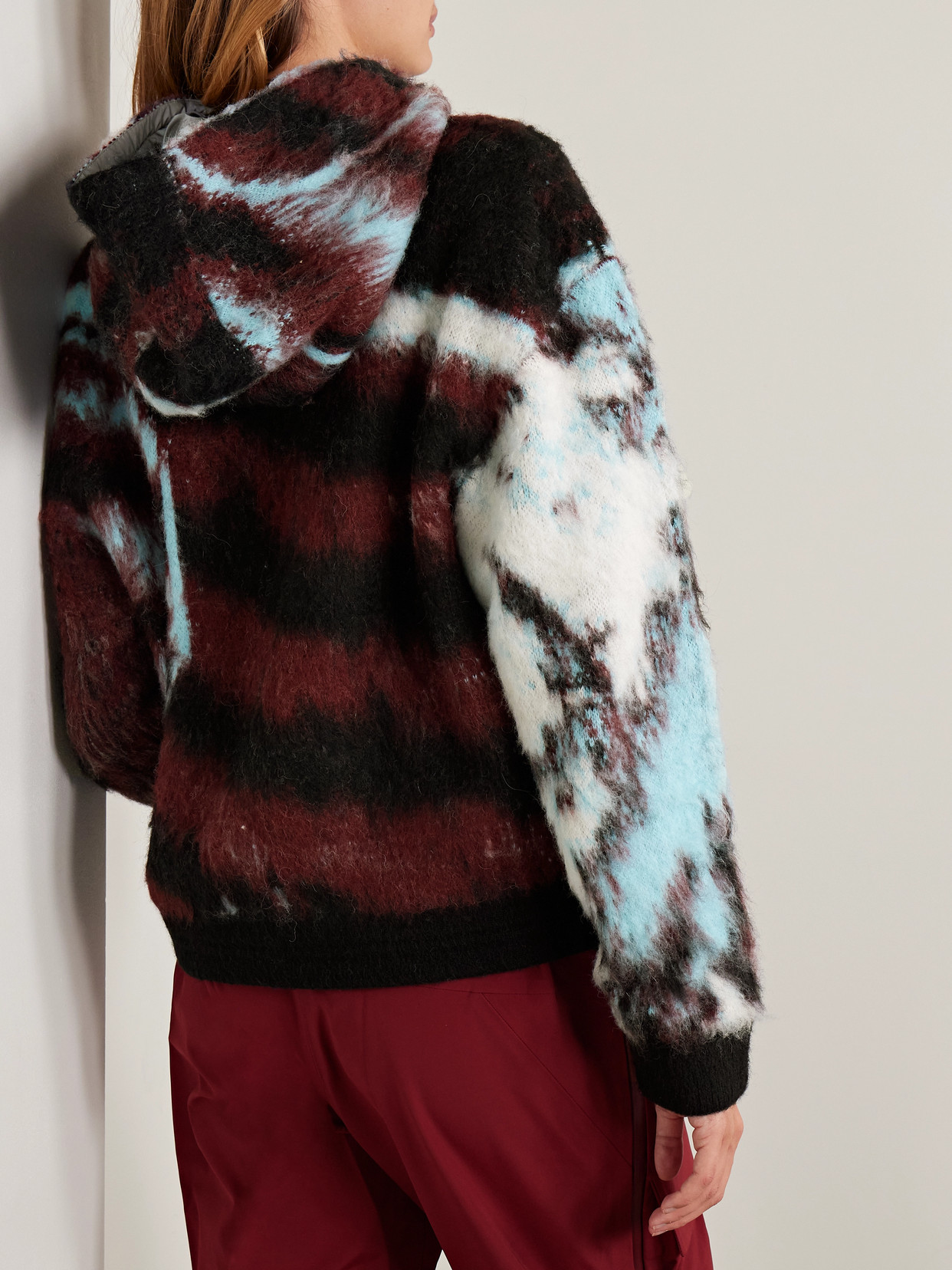 Aztech Mountain Off Piste Shell-trimmed Printed Fleece Hoodie In Multi